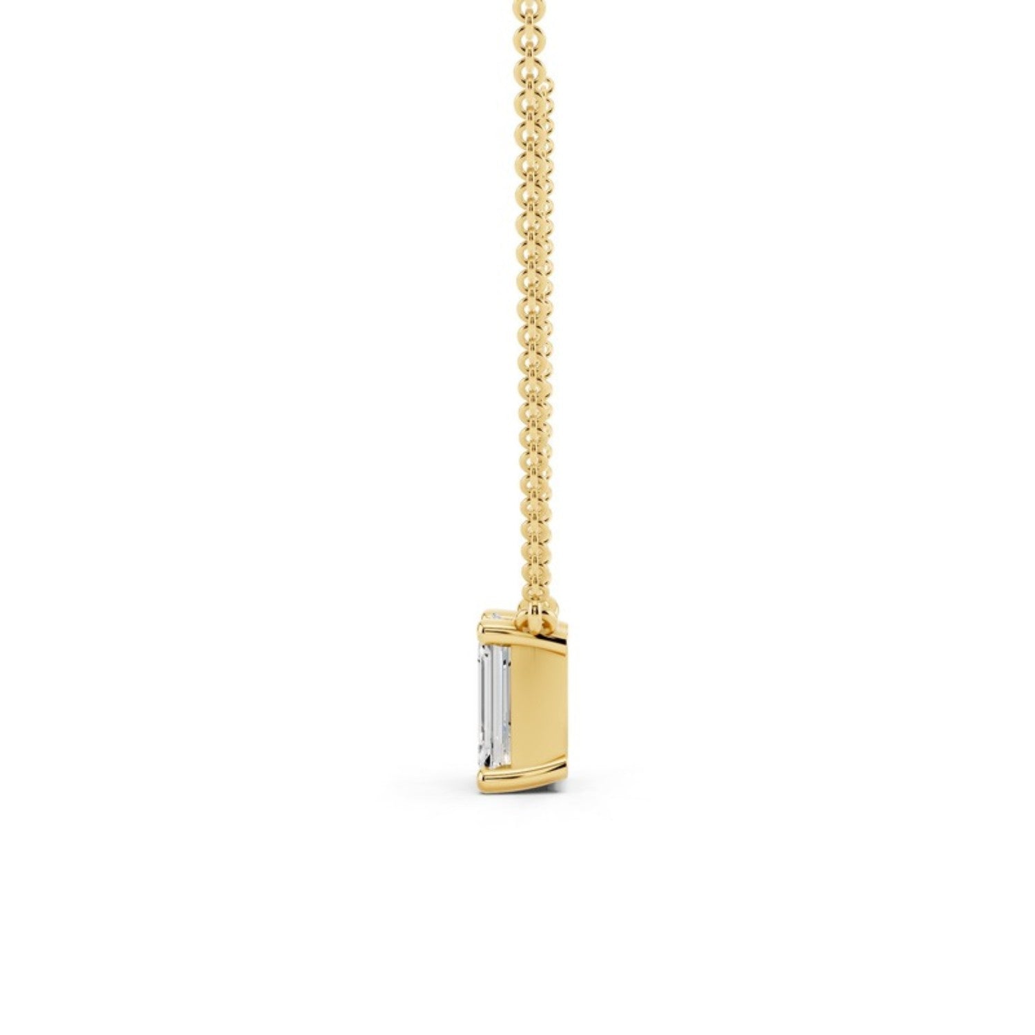 1/2 Carat Emerald Cut Diamond Pendant Necklace, detail view 3