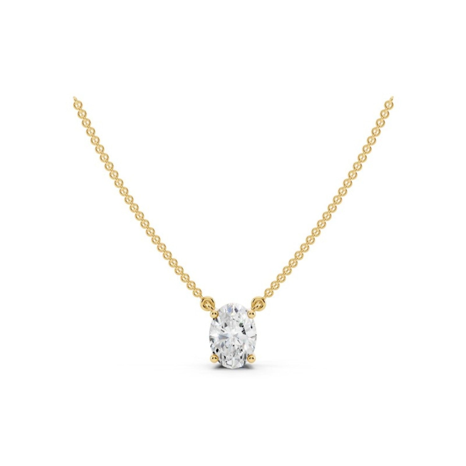 1/2 Carat Oval Diamond Pendant Necklace, detail view 1