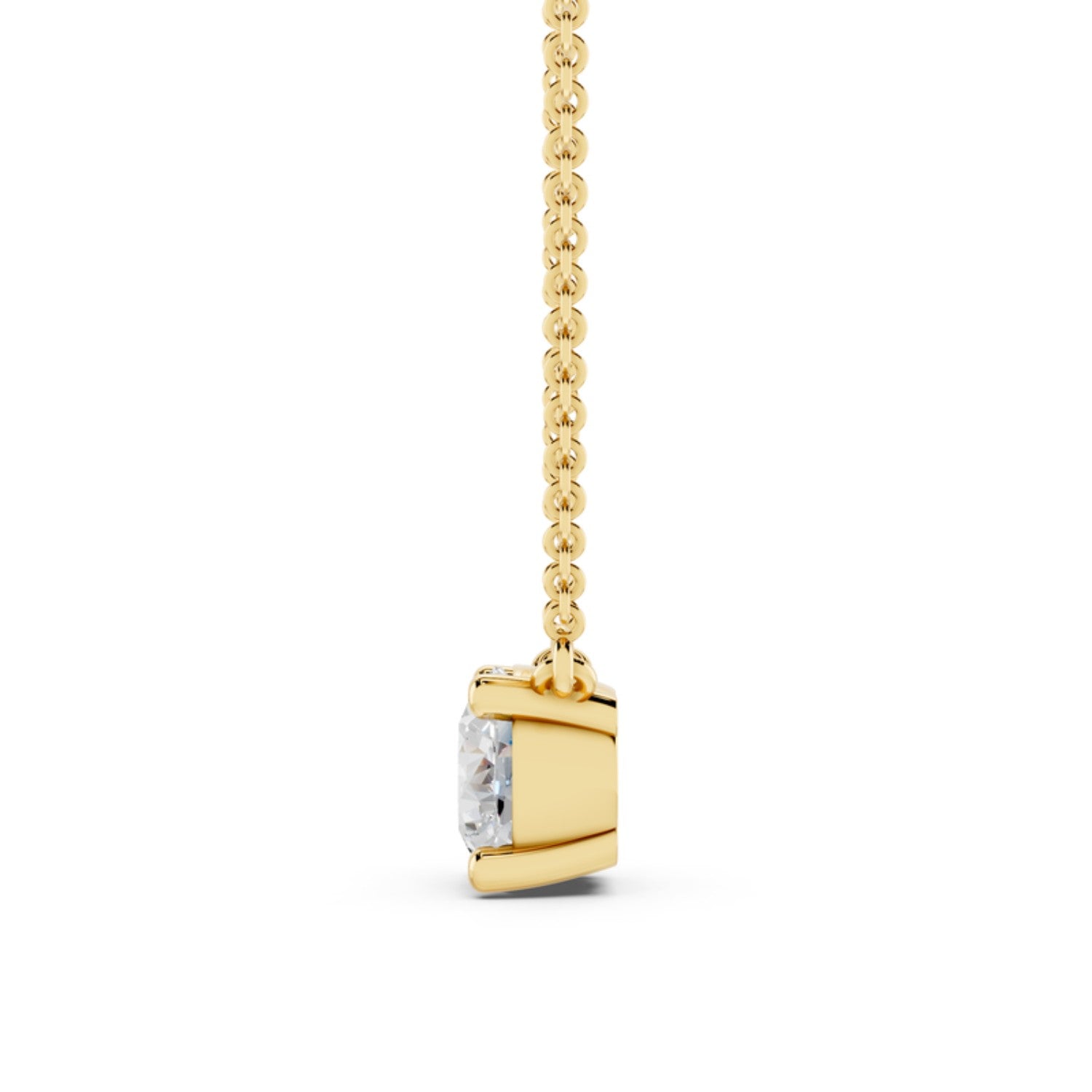 1/2 Carat Round Diamond Solitaire Necklace in 14K rose gold