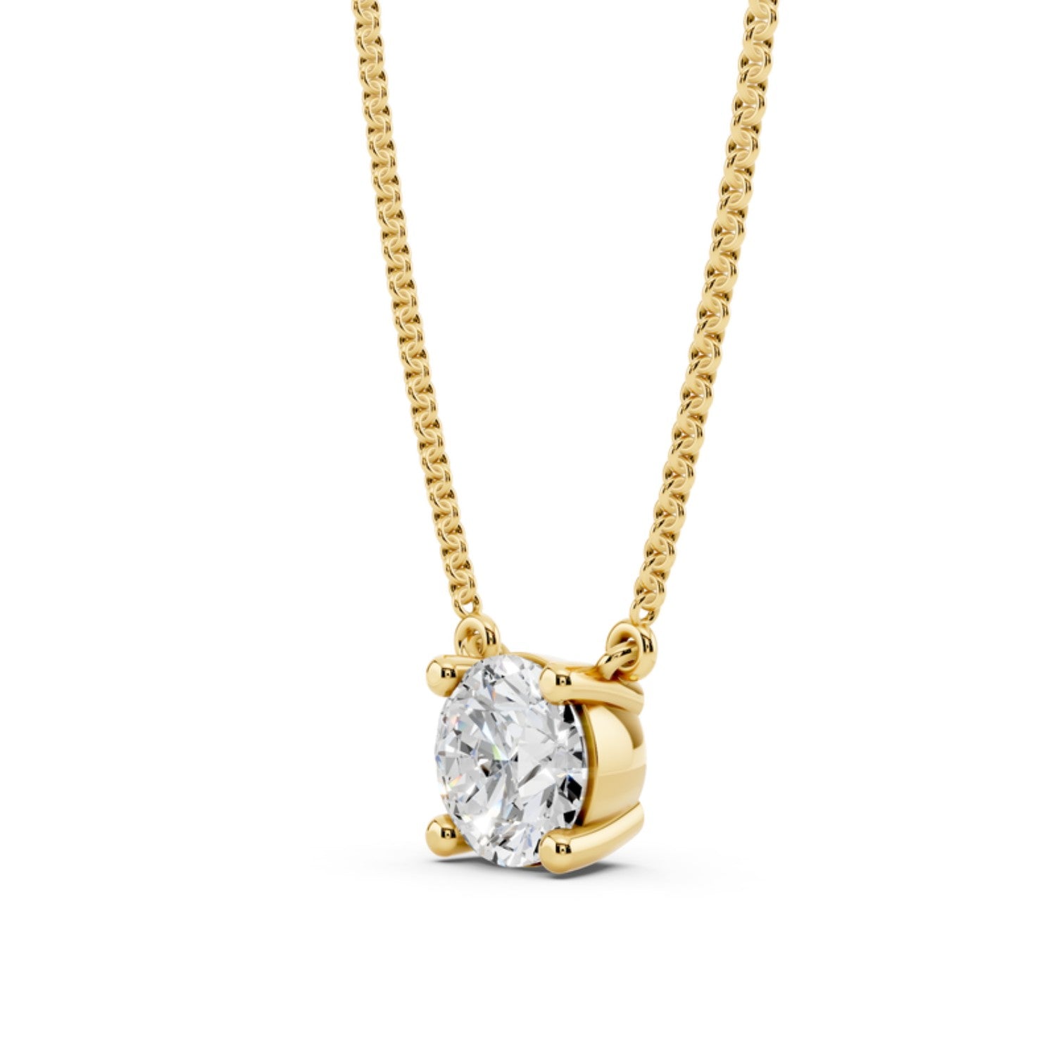 1/2 Carat Round Diamond Solitaire Necklace, detail view 1