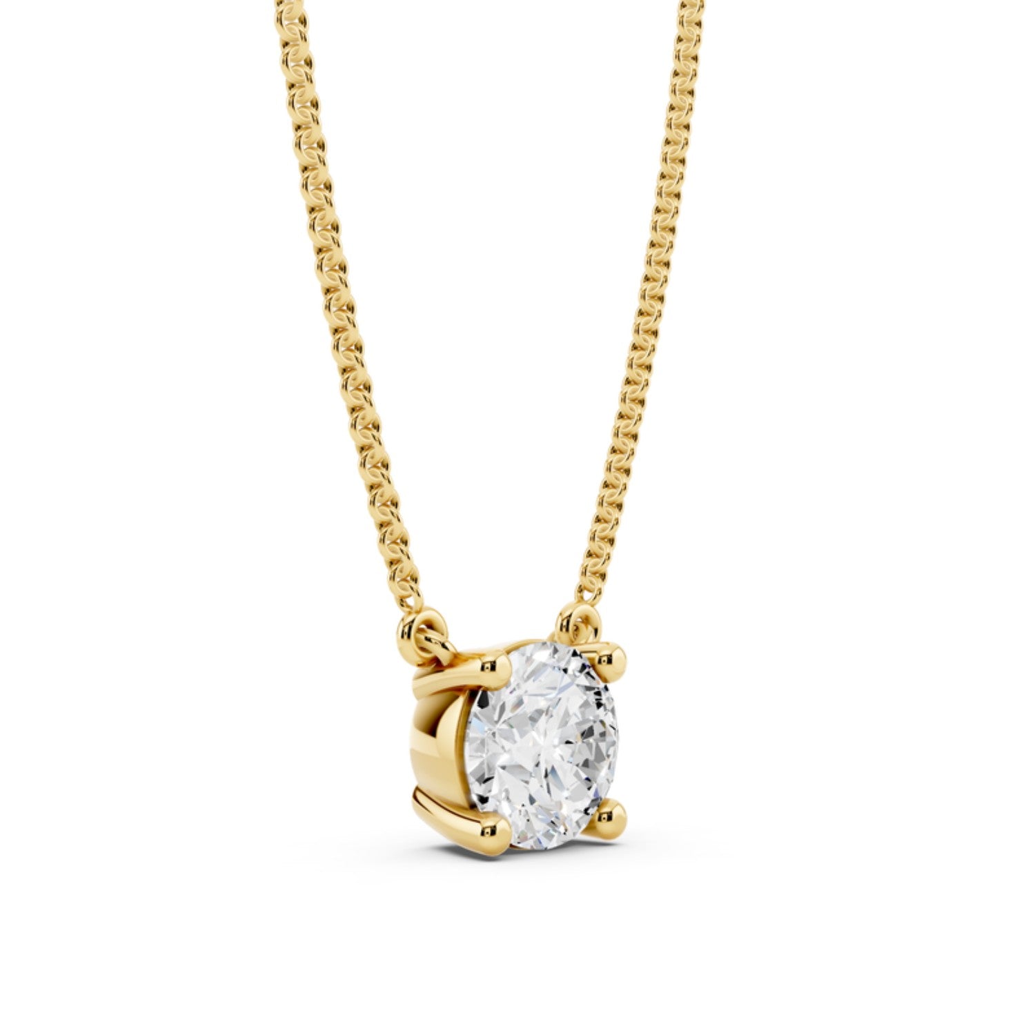 1/2 Carat Round Diamond Solitaire Necklace, detail view 2