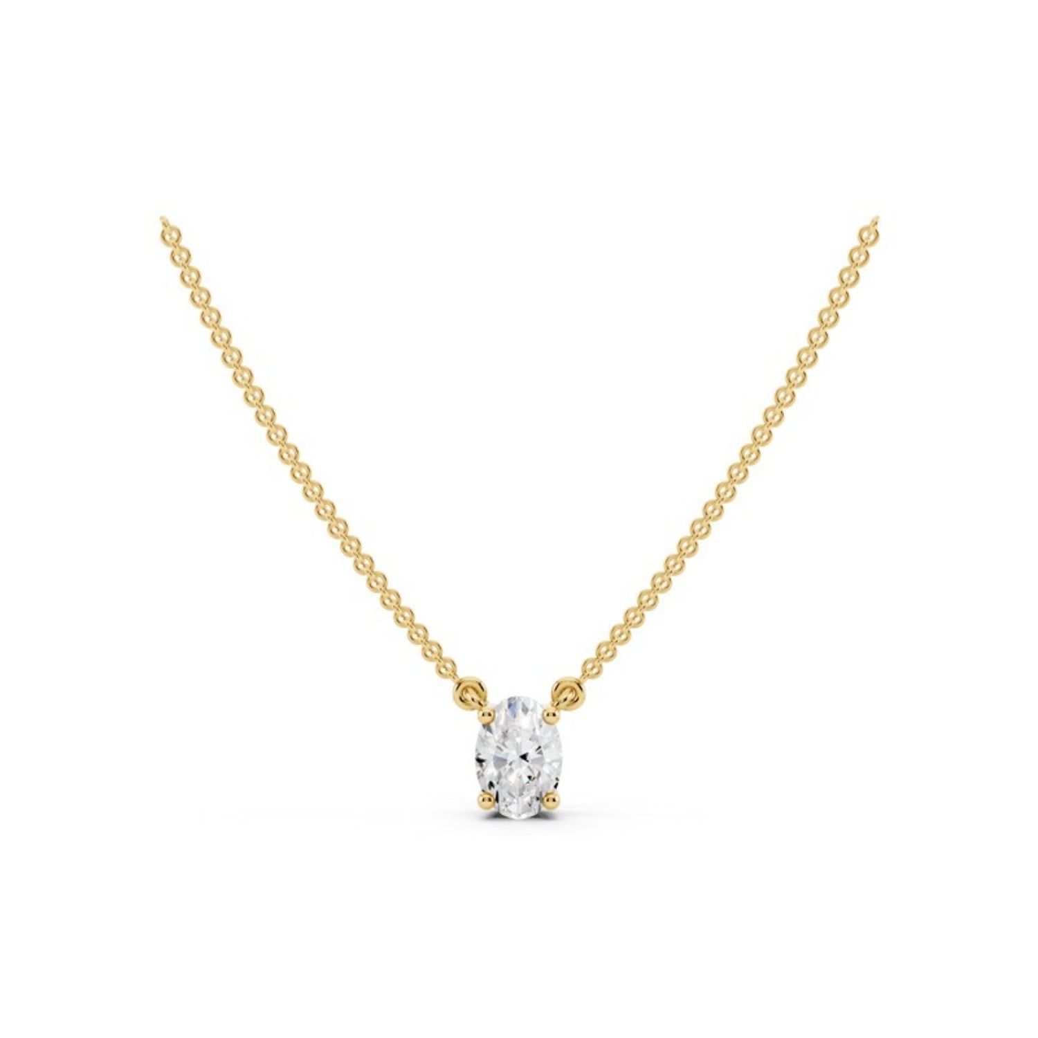 1/4 Carat Oval Diamond Pendant Necklace, detail view 1