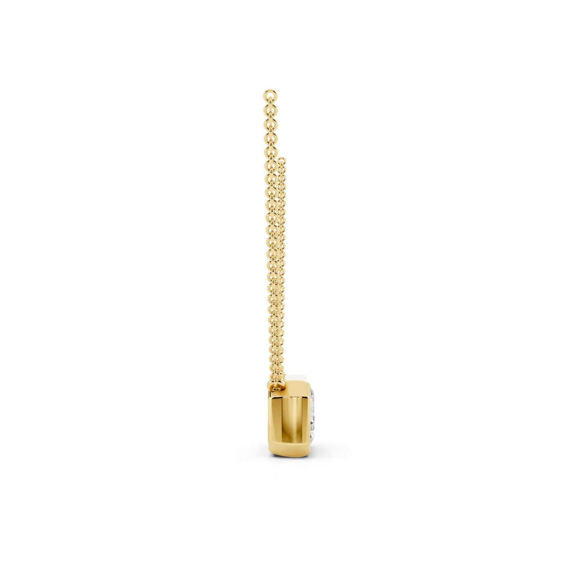 1 Carat Emerald Cut Bezel Necklace