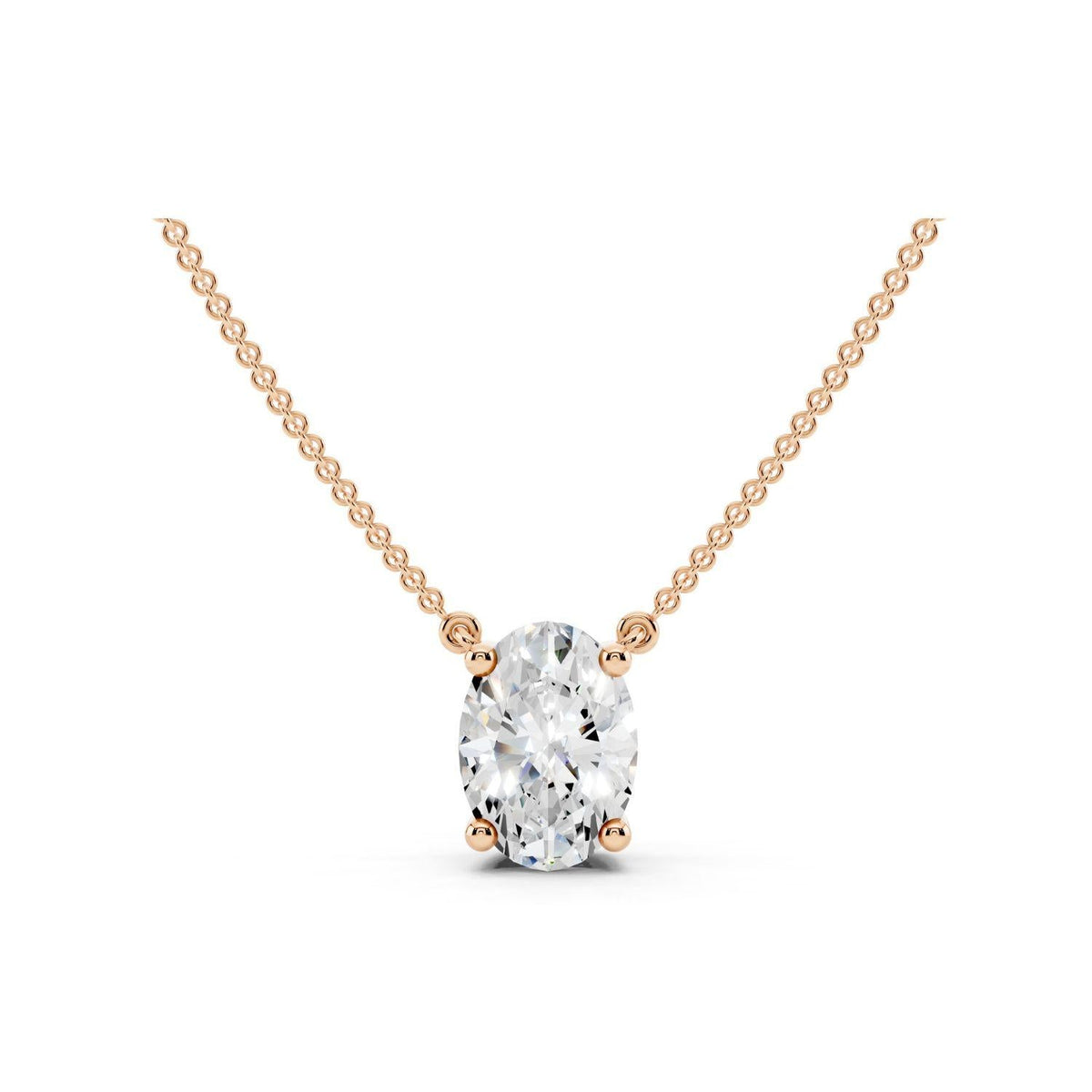 1 Carat Oval Diamond Pendant Necklace