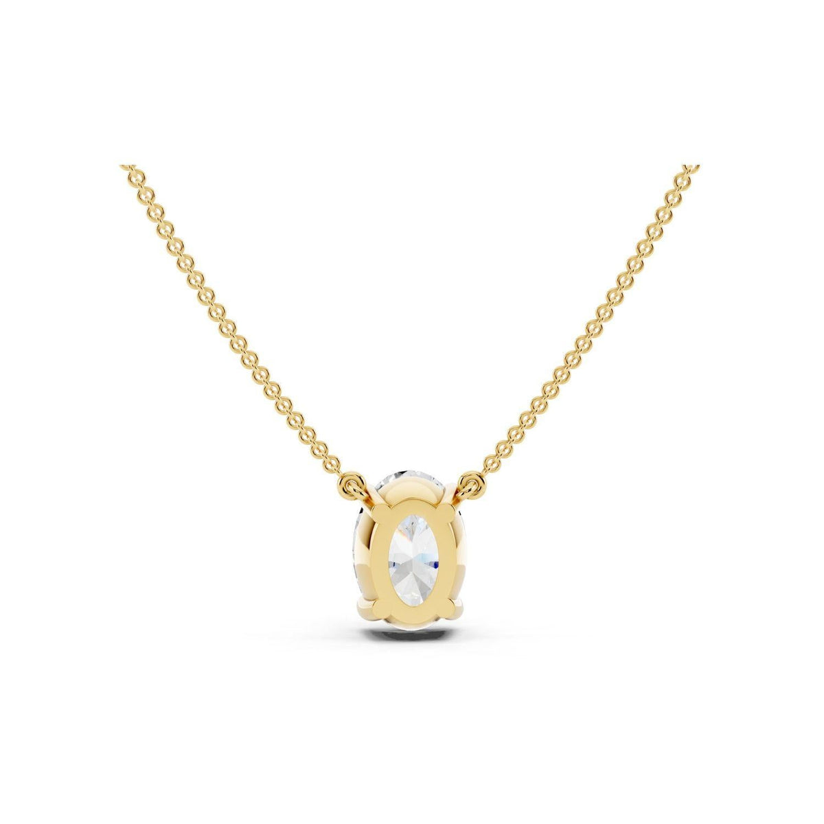 1 Carat Oval Diamond Pendant Necklace