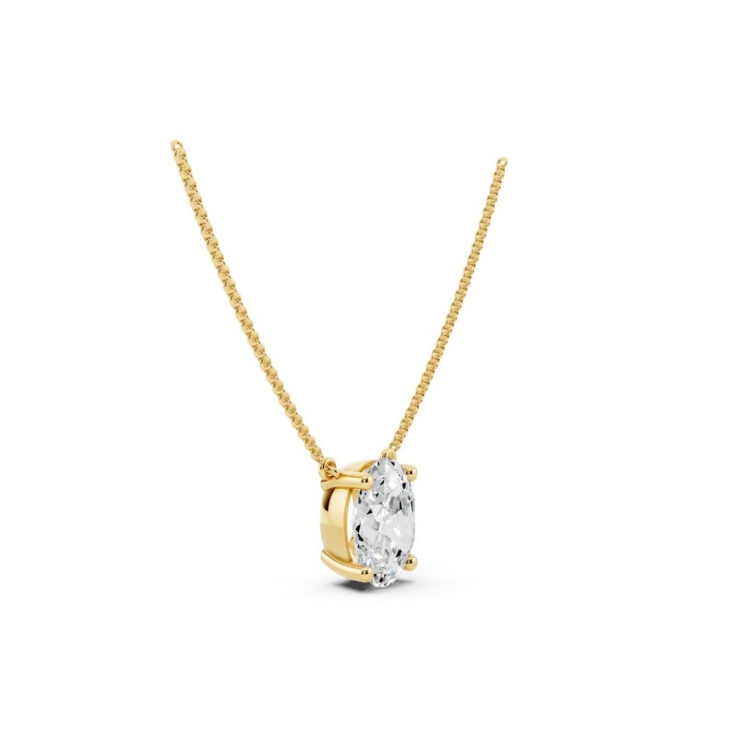 1 Carat Oval Diamond Pendant Necklace, detail view 3