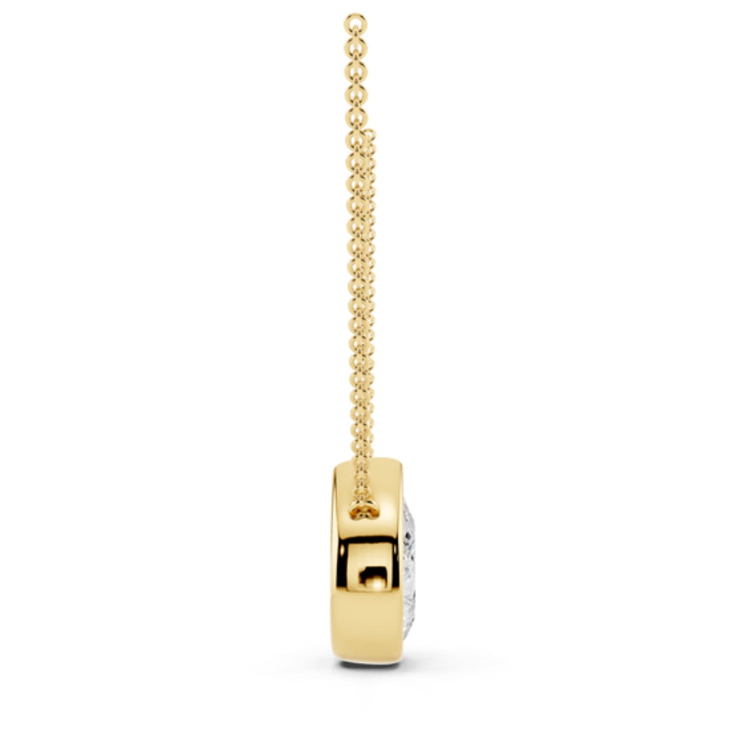 1 Carat Pear Bezel Diamond Necklace in 14K rose gold