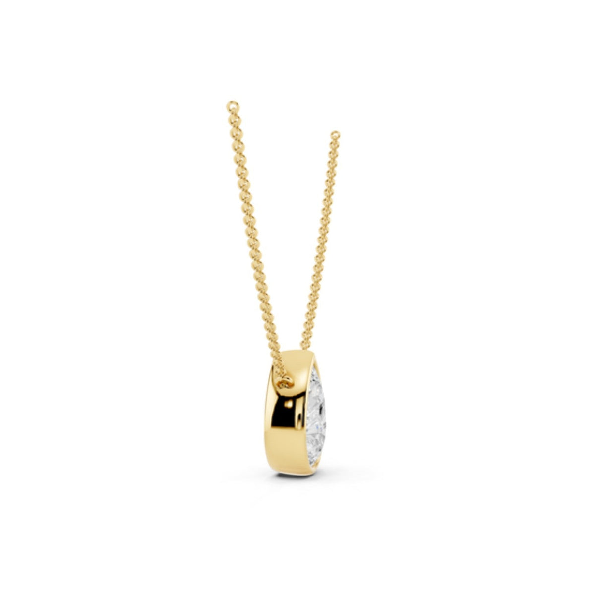 1 Carat Pear Bezel Diamond Necklace