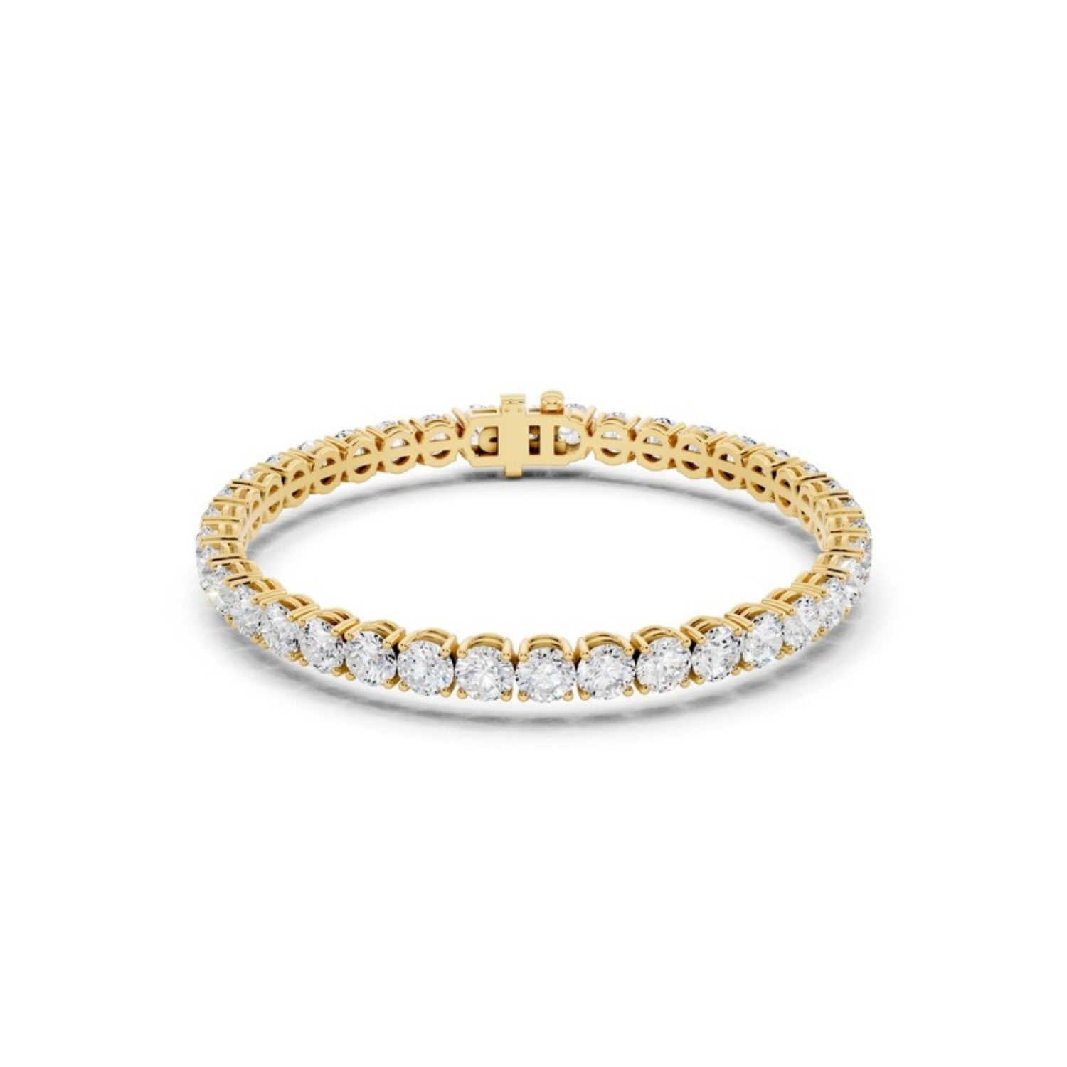12 Carat Lab Grown Diamond Tennis Bracelet in 14K yellow gold by Seema Fine Jewelry