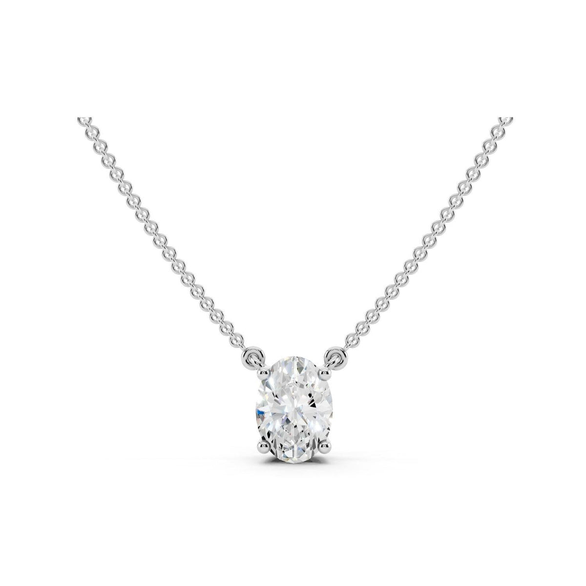 1/2 Carat Oval Diamond Pendant Necklace