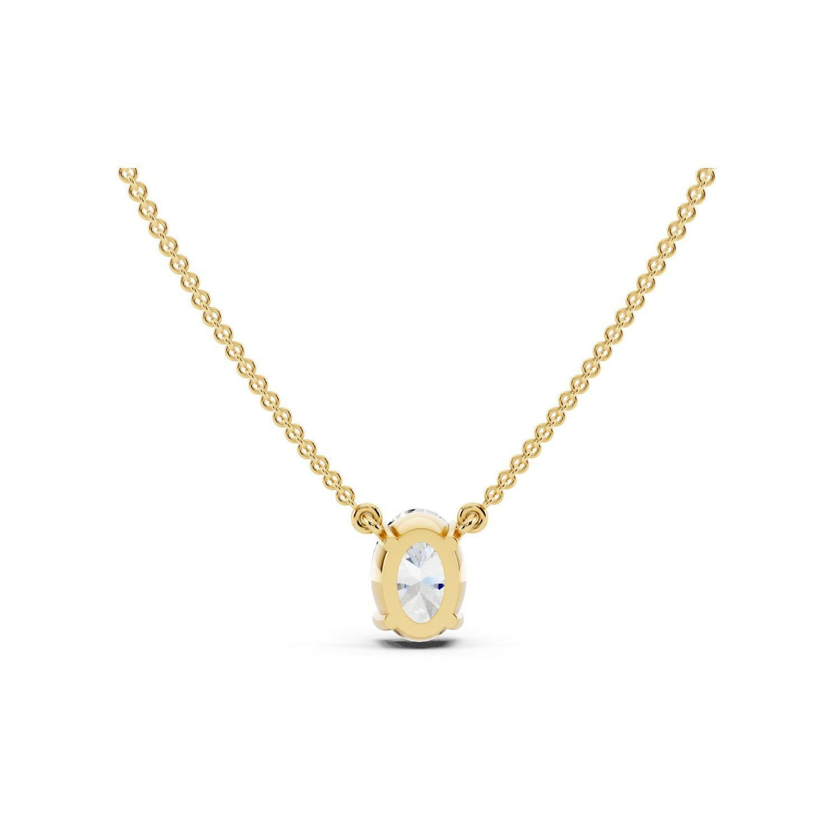 1/2 Carat Oval Diamond Pendant Necklace