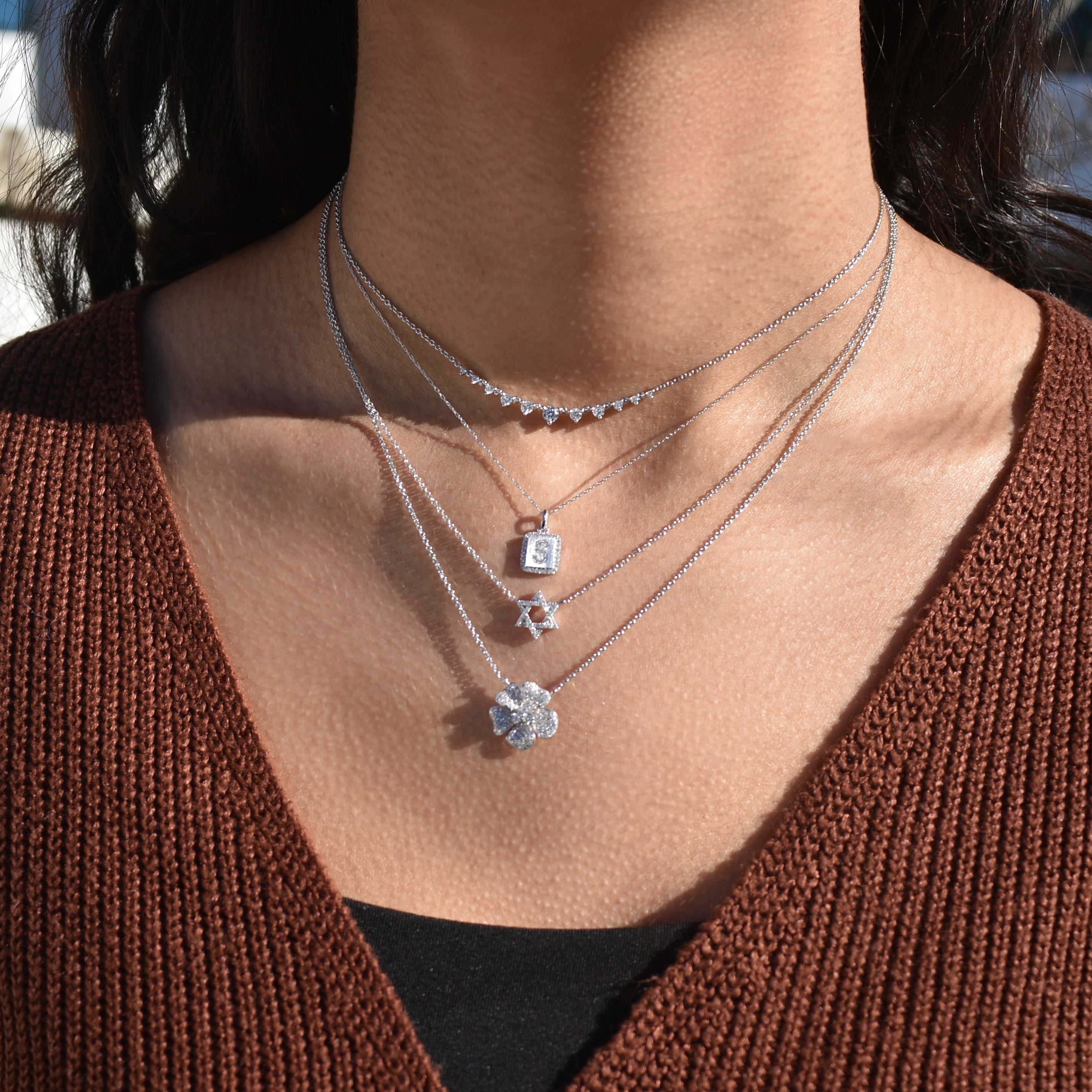 Diamond Small Initial Necklace