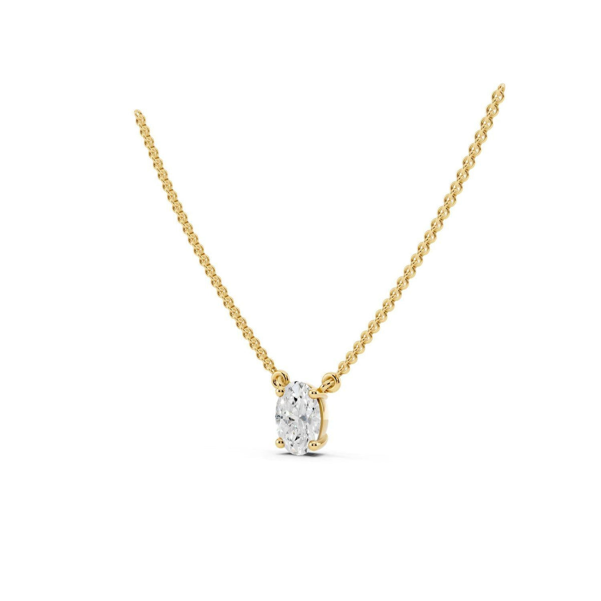 1/4 Carat Oval Diamond Pendant Necklace