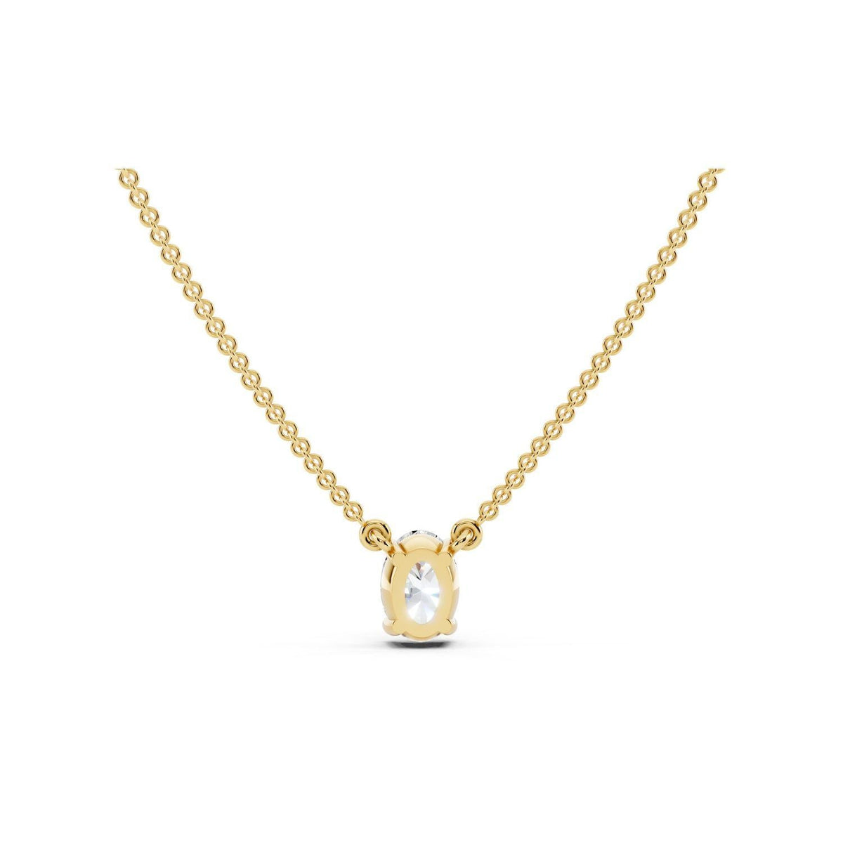 1/4 Carat Oval Diamond Pendant Necklace