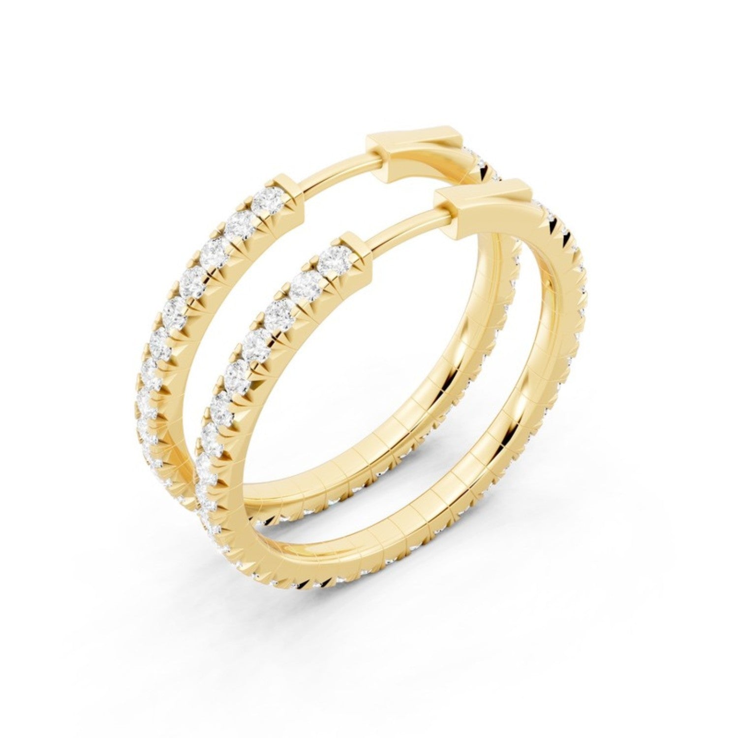 2 Carat Lab Grown Diamond Hoop Earrings, detail view 1