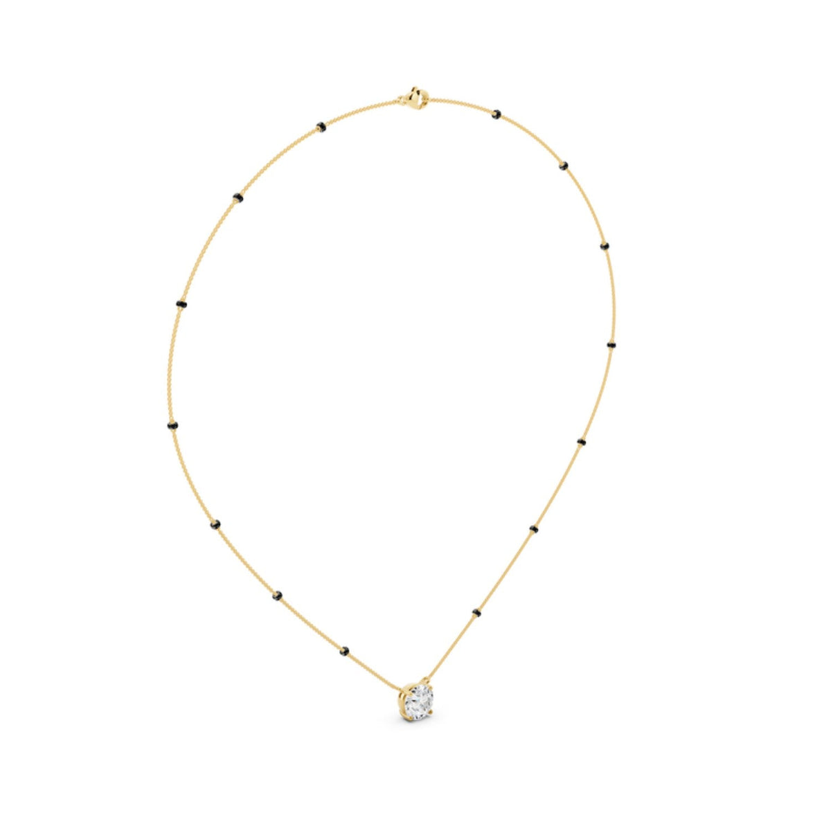 2 Carat Round Solitaire Mangalsutra