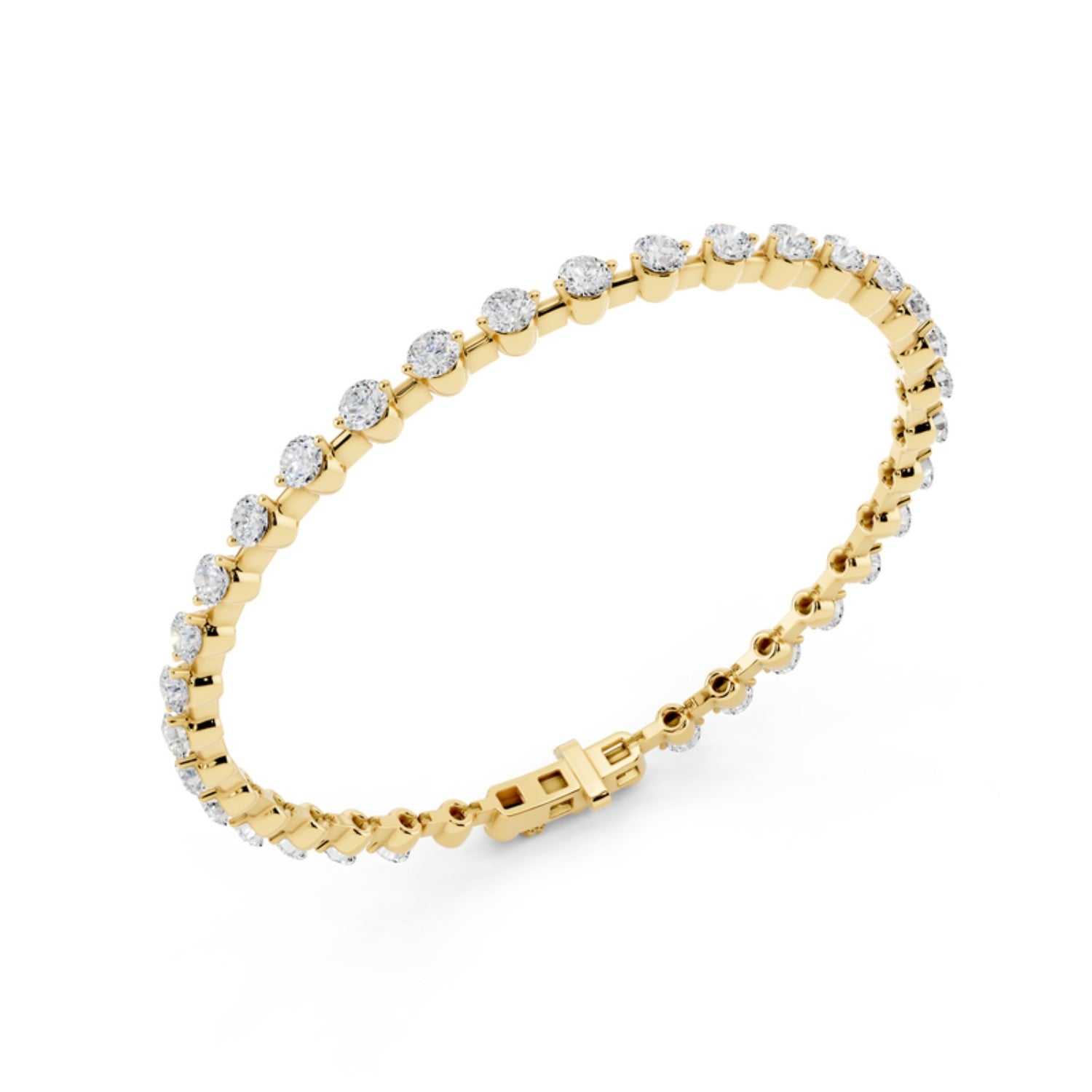 2 Carat Spaced Diamond Tennis Bracelet in 14K yellow gold by Seema Fine Jewelry