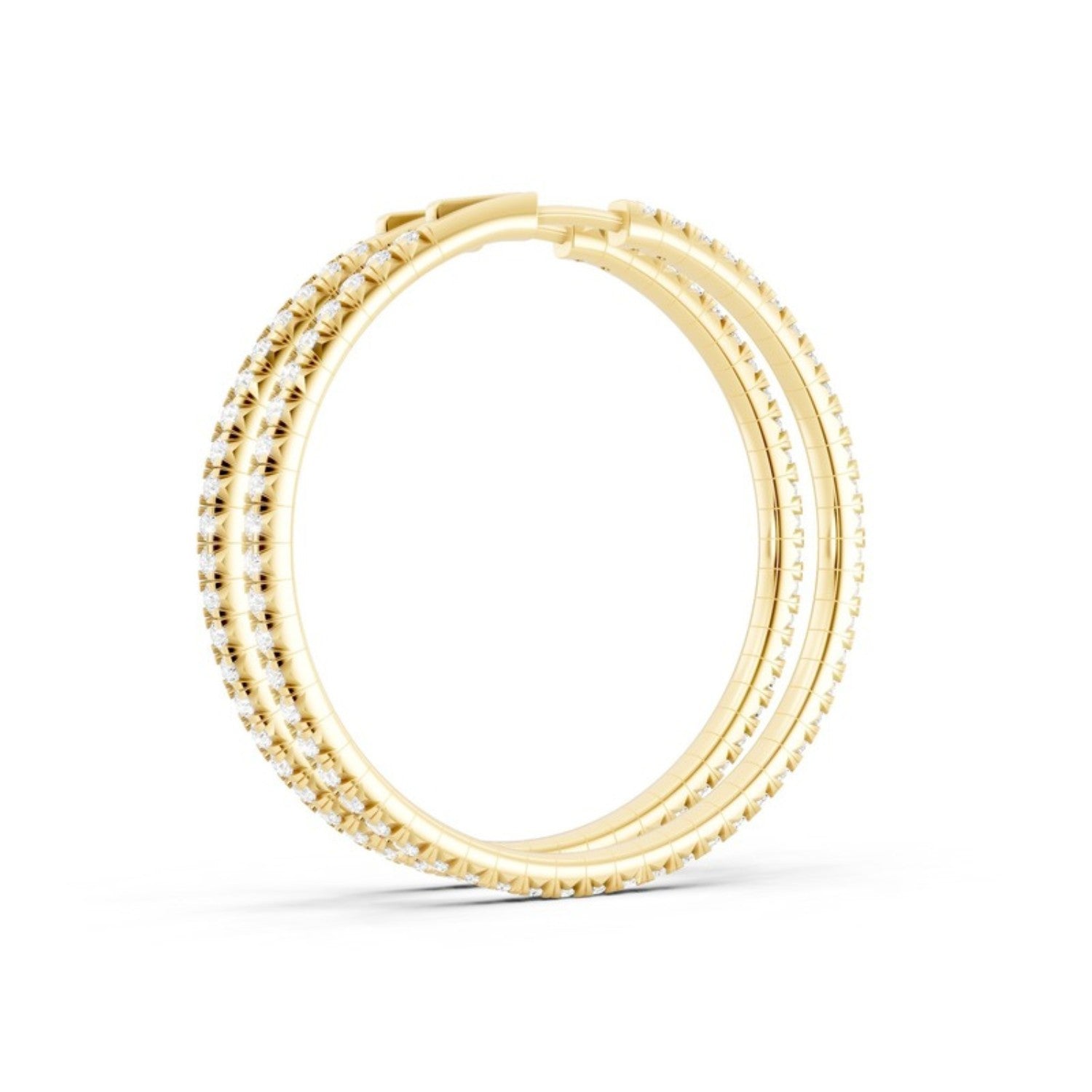 3 Carat Lab Grown Diamond Hoop Earrings, detail view 3