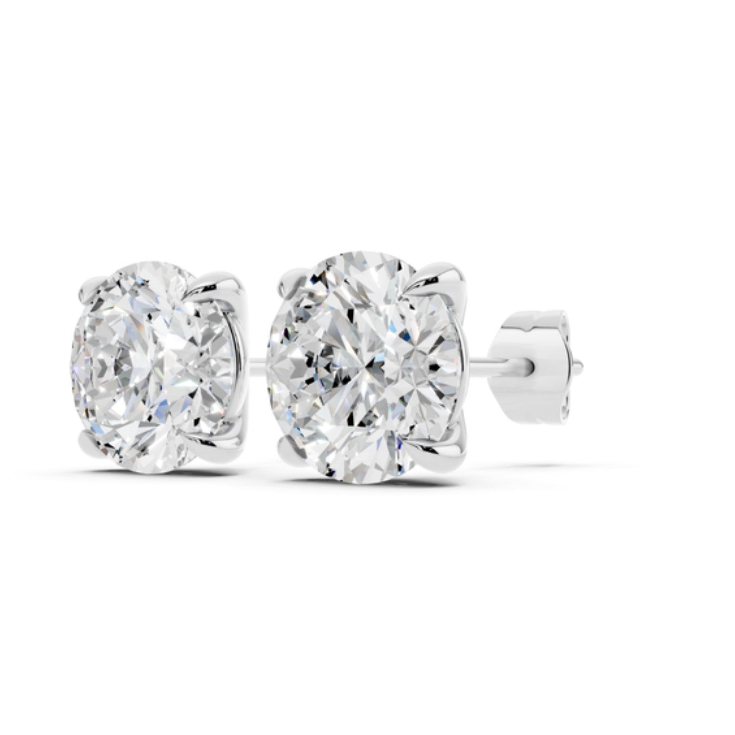 3 Carat Lab Grown Diamond Stud Earrings, detail view 2
