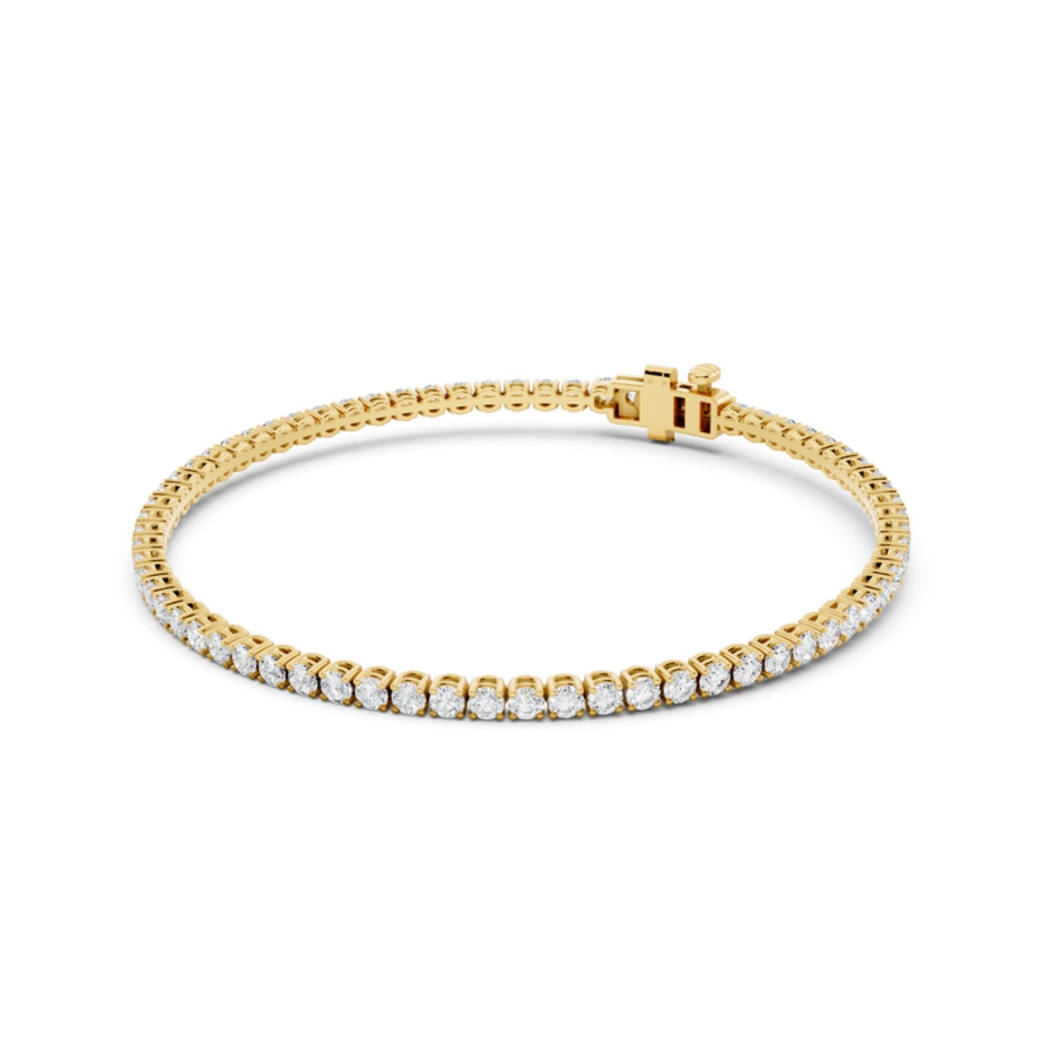 3 Carat Lab Grown Diamond Tennis Bracelet in 14K yellow gold by Seema Fine Jewelry