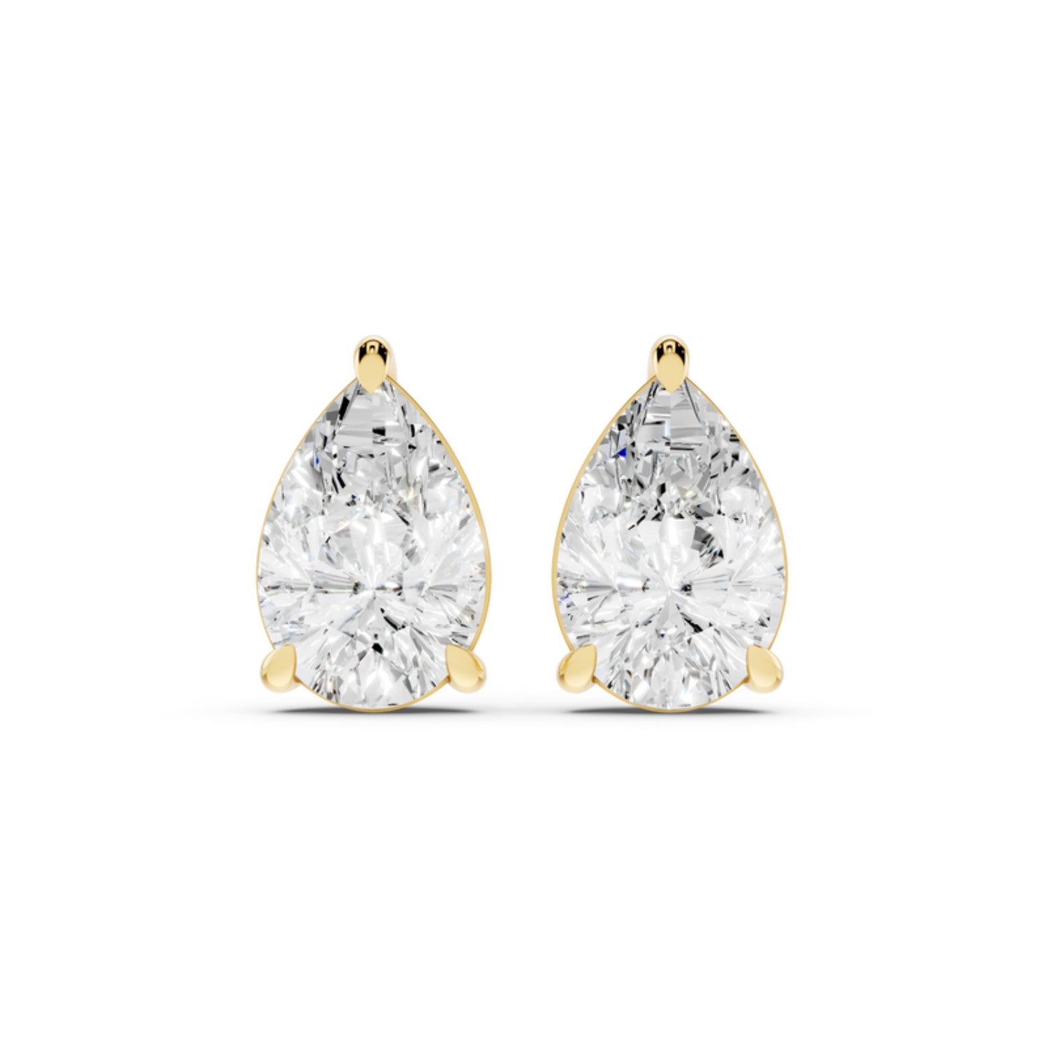 3 Carat Pear Diamond Stud Earrings in 14K white gold