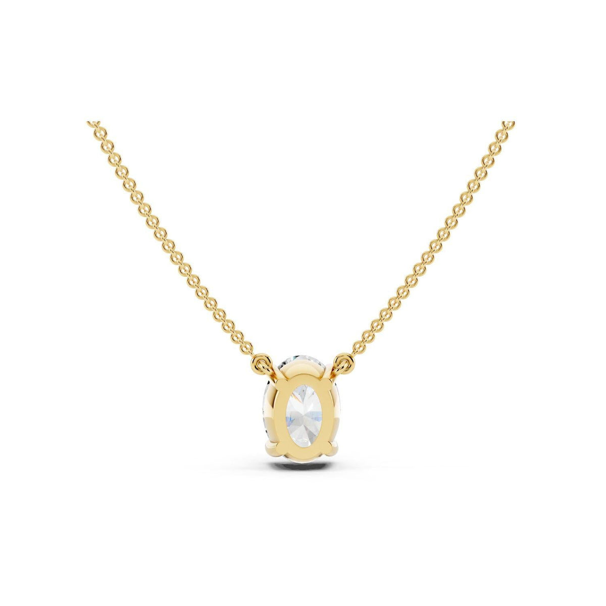 3/4 Carat Oval Diamond Pendant Necklace