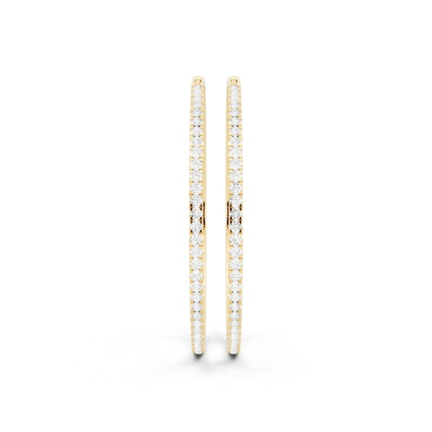 4 Carat Lab Grown Diamond Hoop Earrings, detail view 1