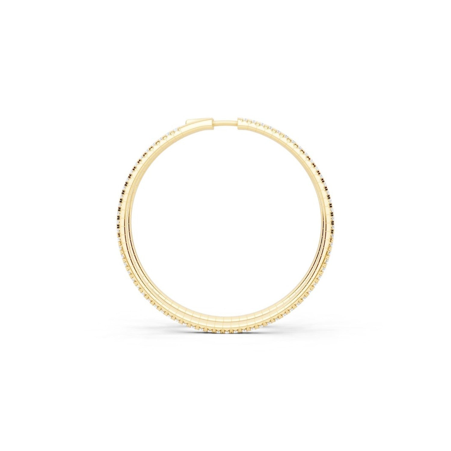 4 Carat Lab Grown Diamond Hoop Earrings, detail view 3