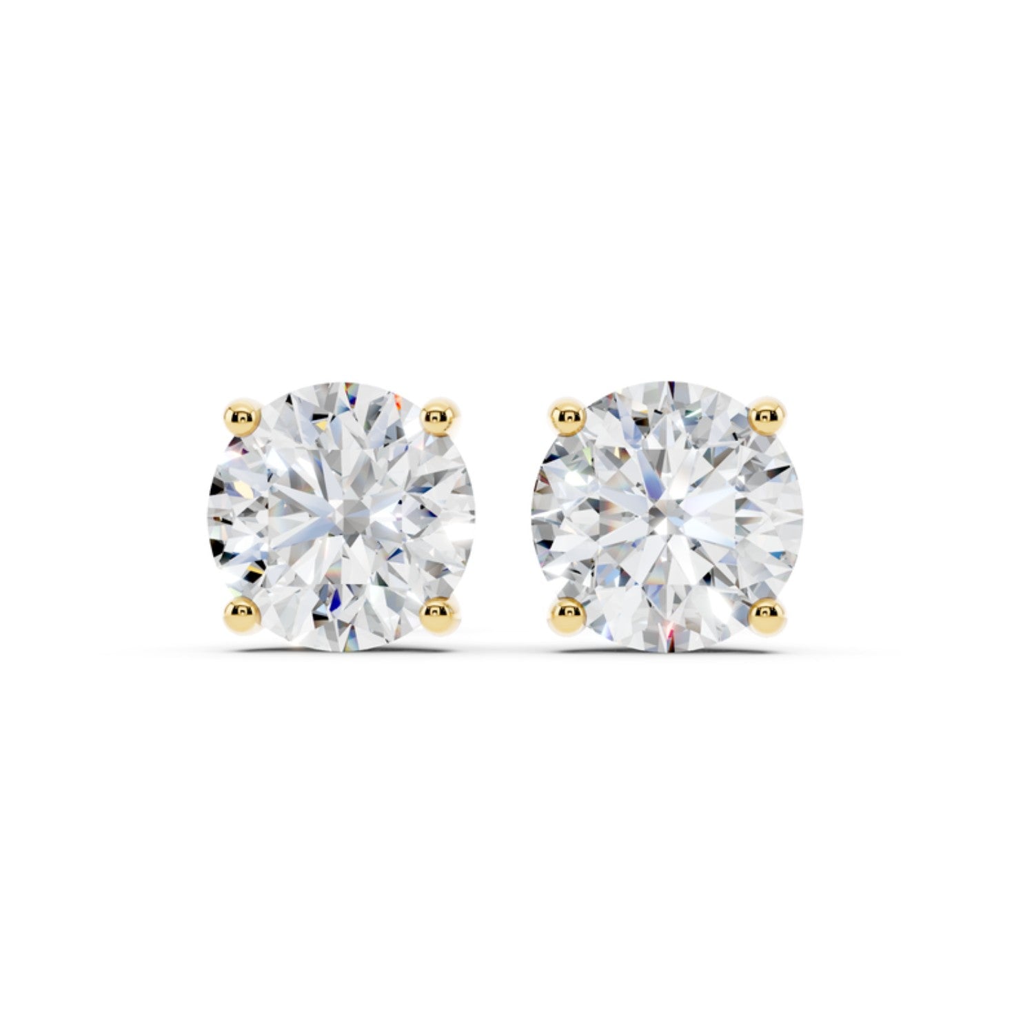 4 Carat Lab Grown Diamond Stud Earrings in 14K white gold