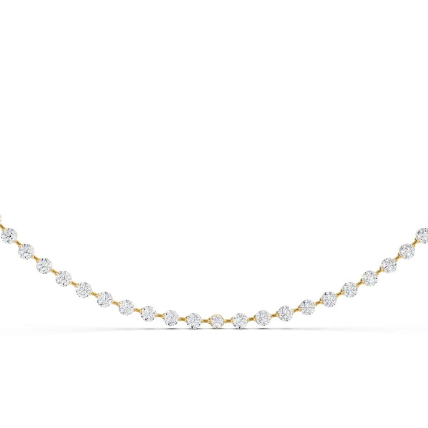 8 Carat Lab Grown Diamond Tennis Necklace, detail view 3