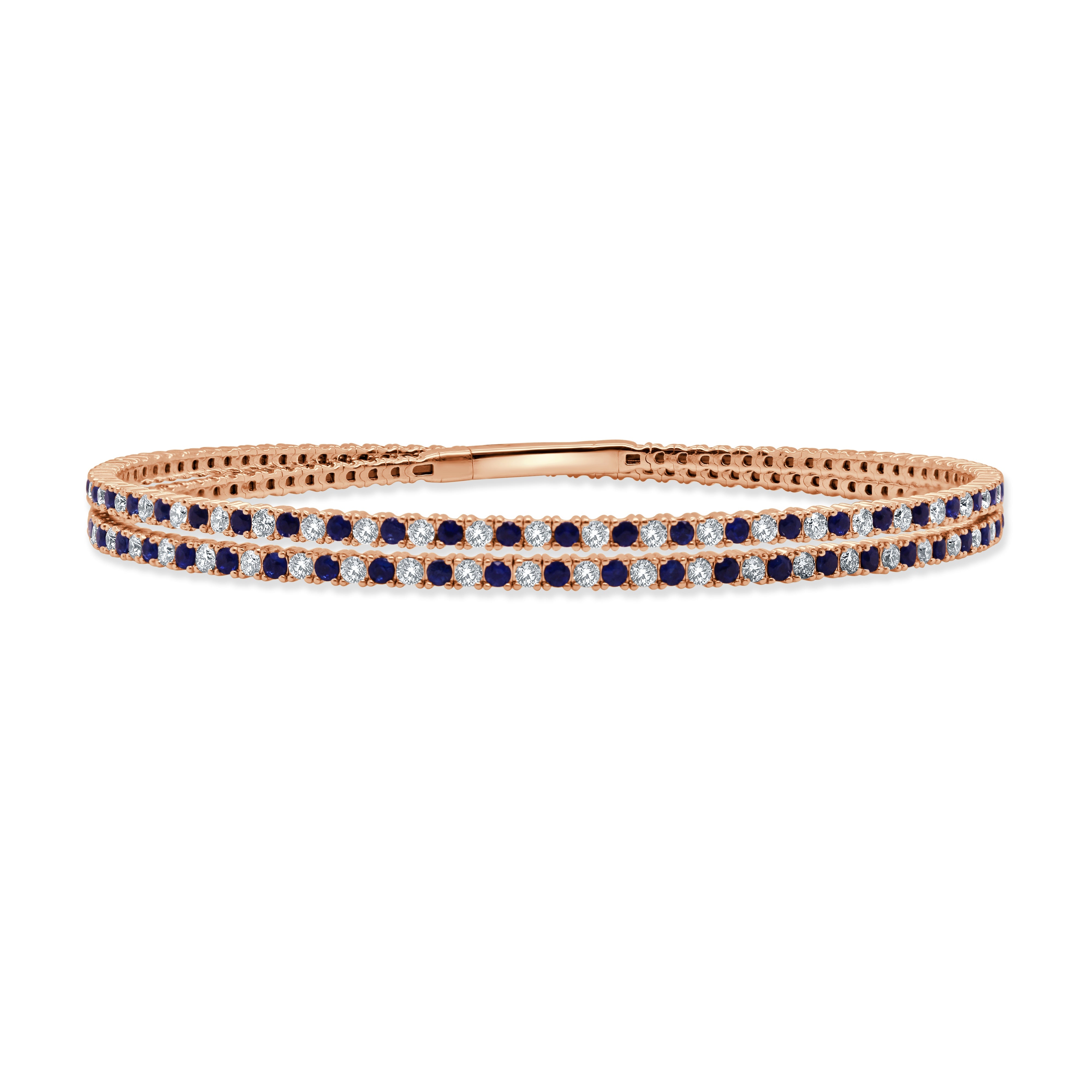 Sapphire Diamond Flexible Wrap Bangle