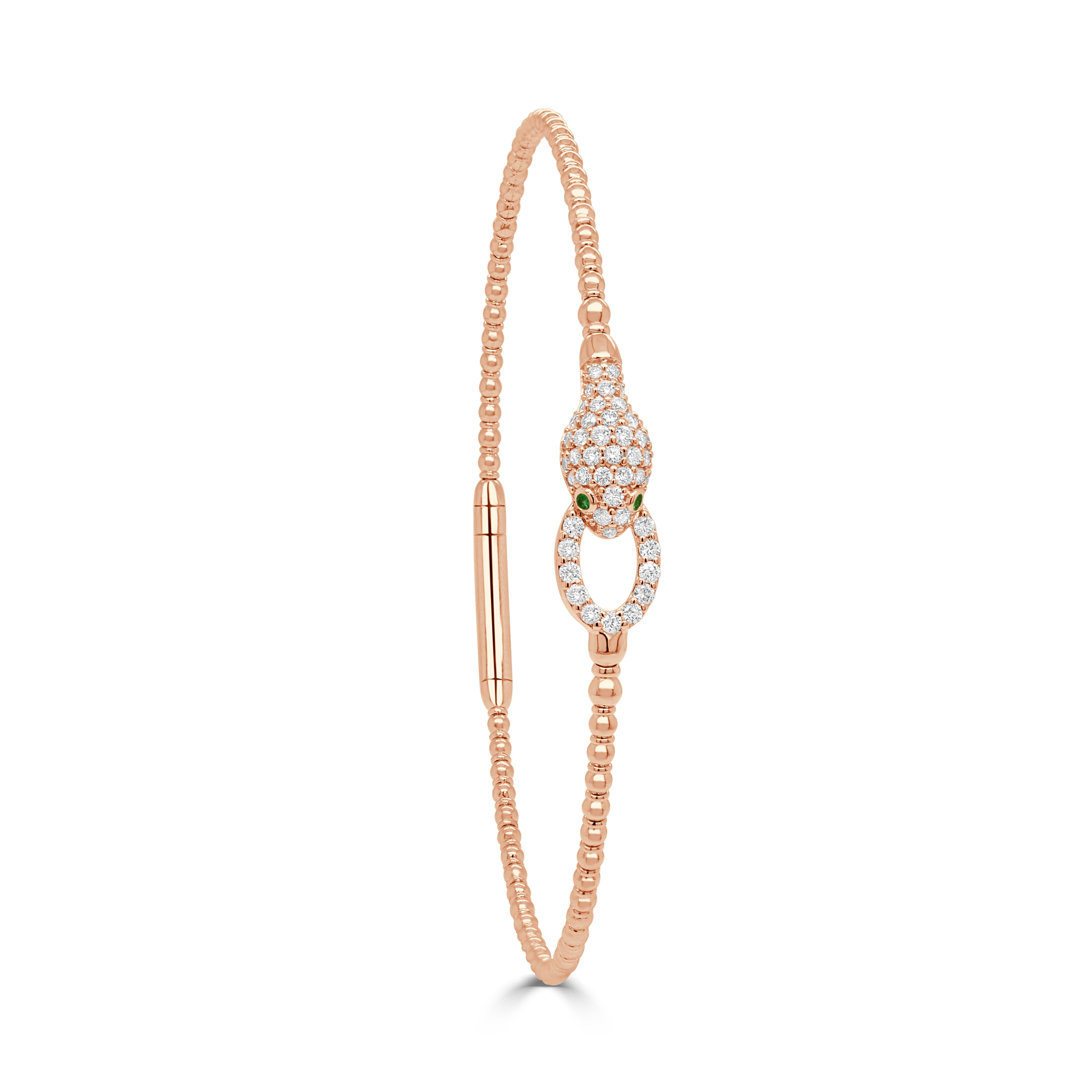 Diamond Emerald Snake Bangle