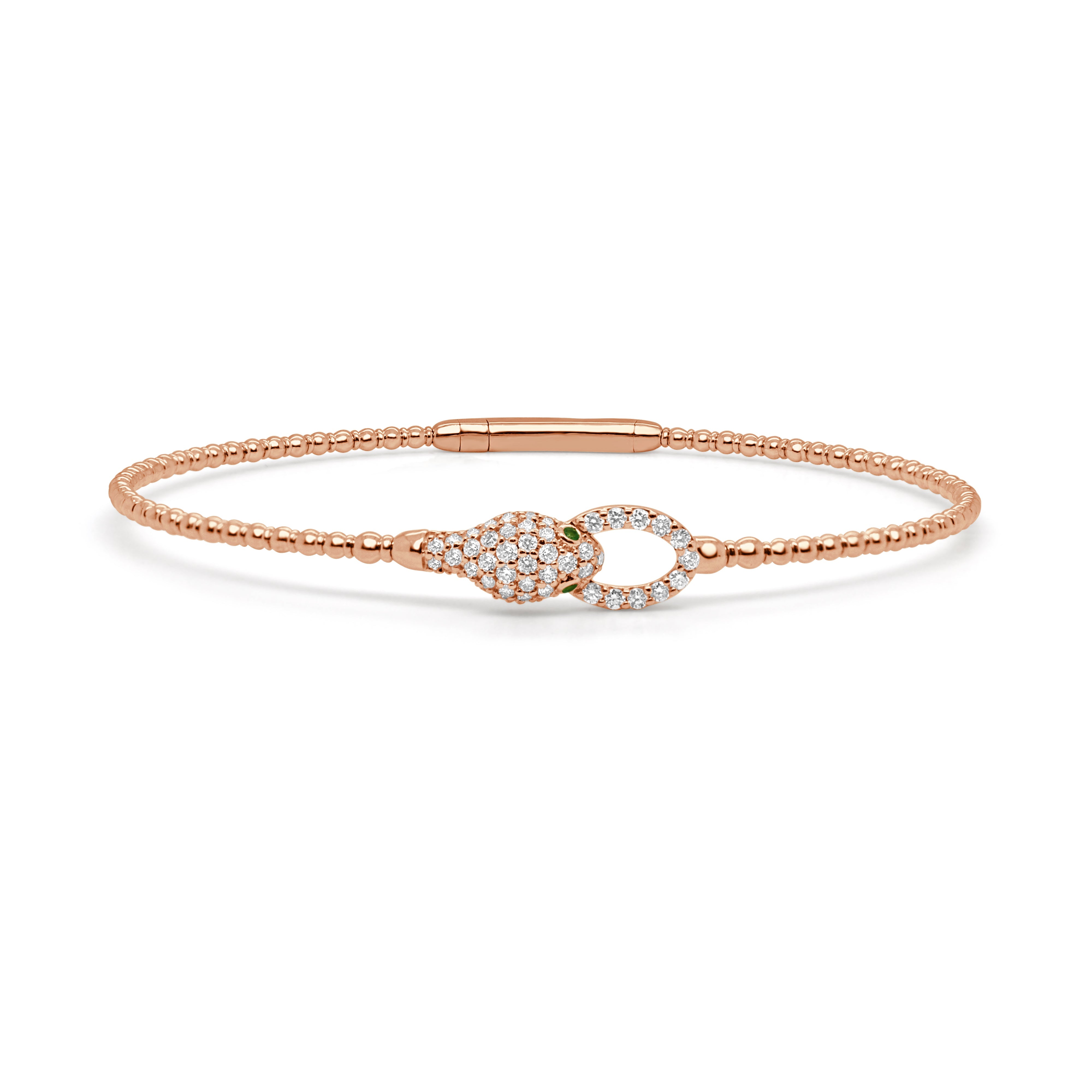 Diamond Emerald Snake Bangle
