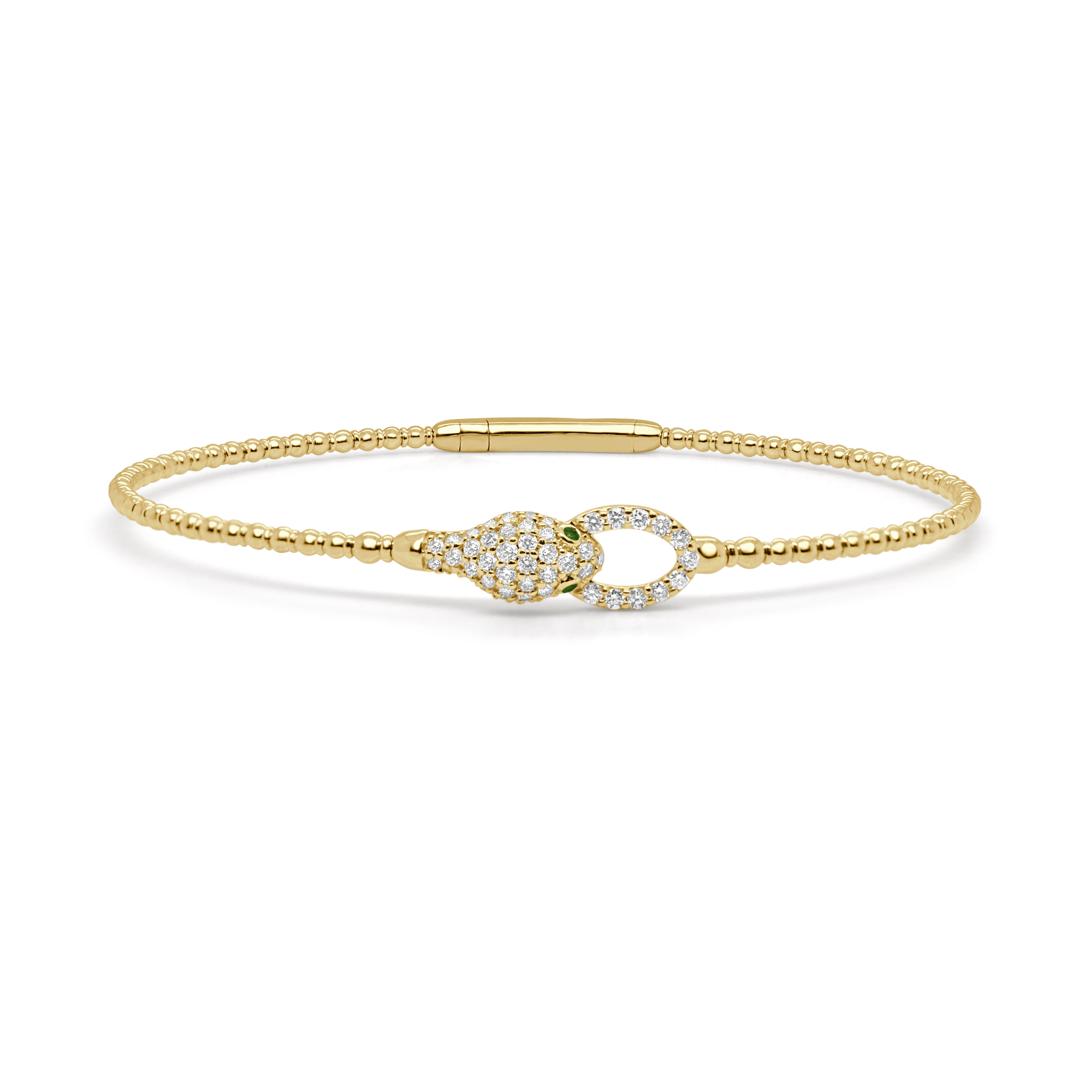 Diamond Emerald Snake Bangle