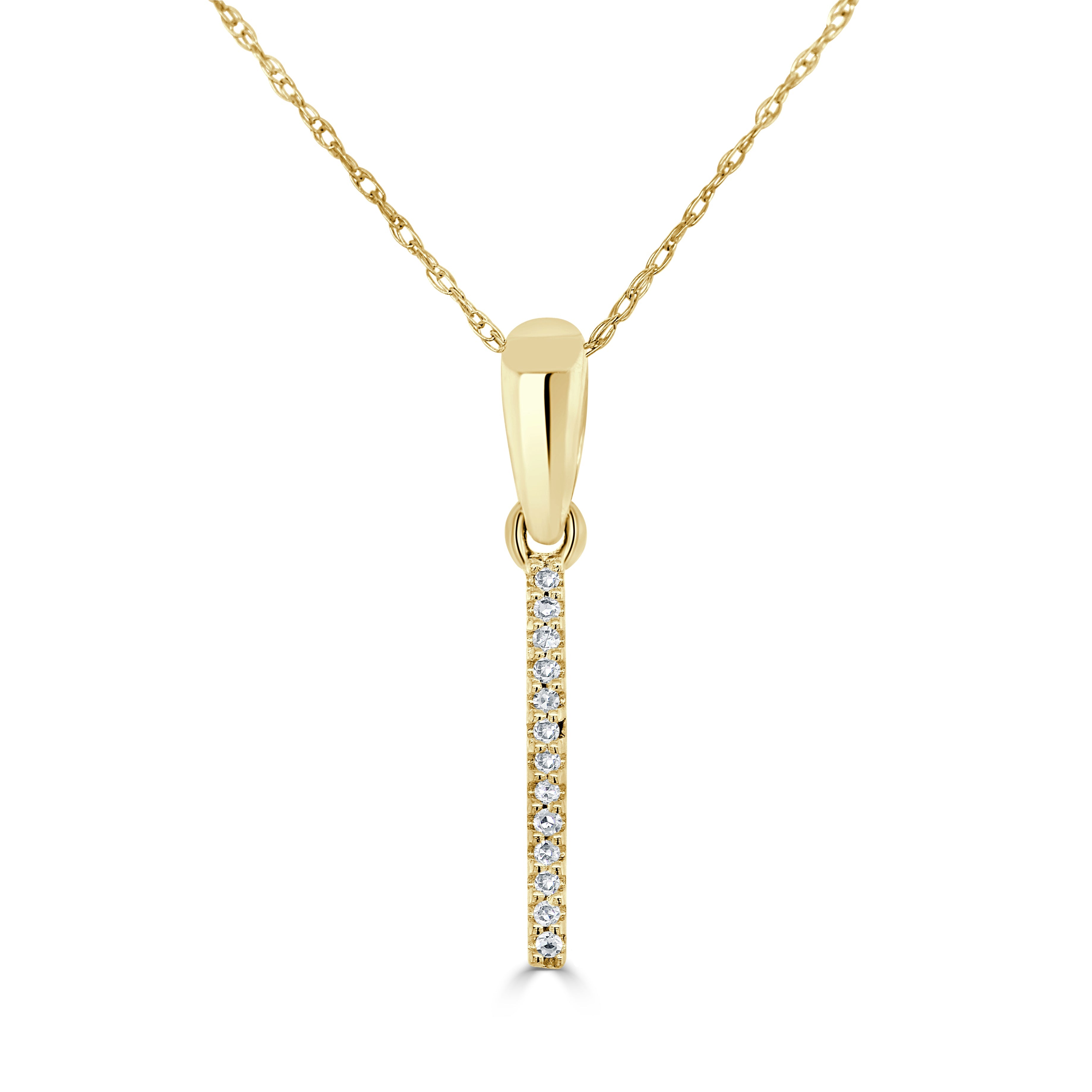 Yellow Gold Diamond Initial Necklace