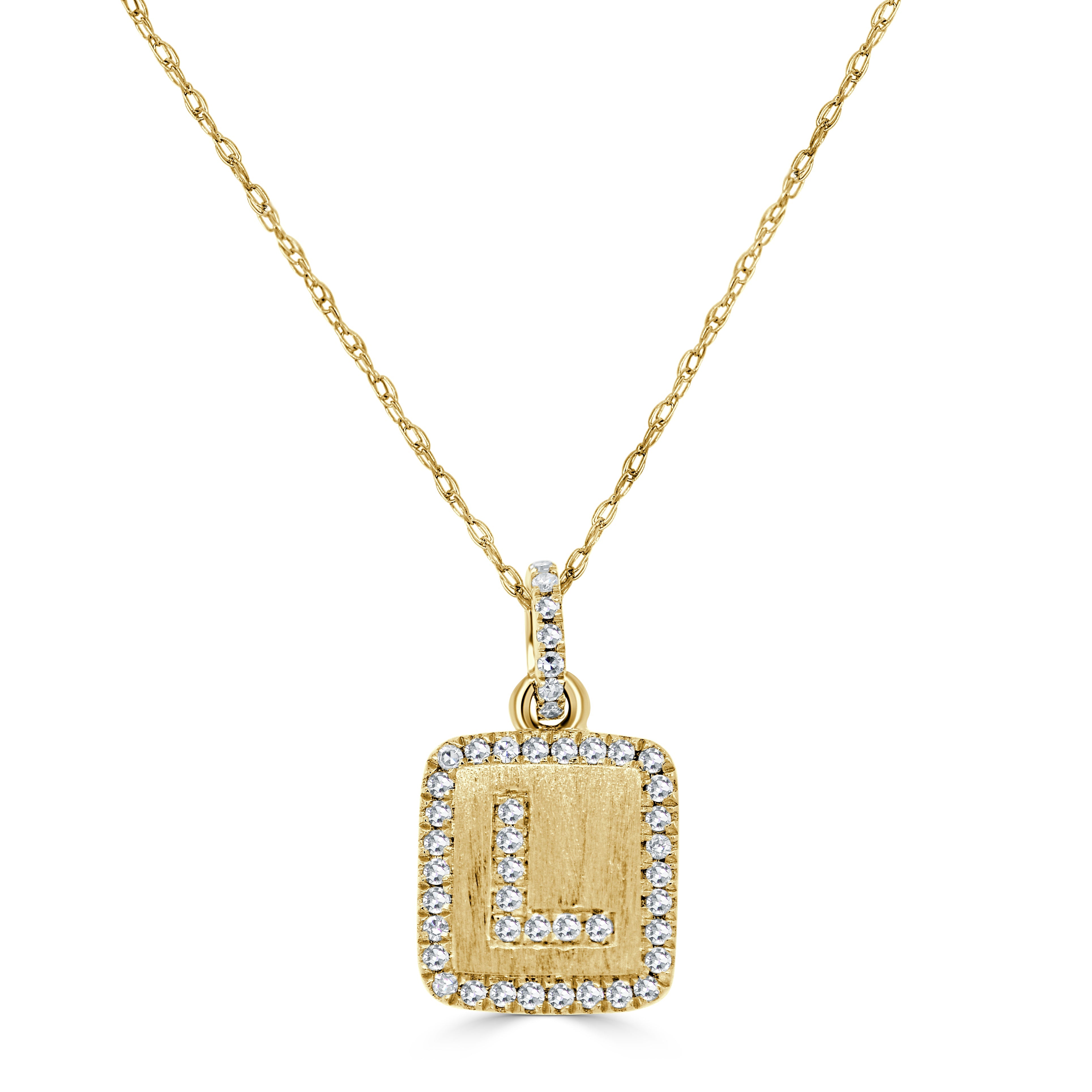 Diamond Small Initial Necklace