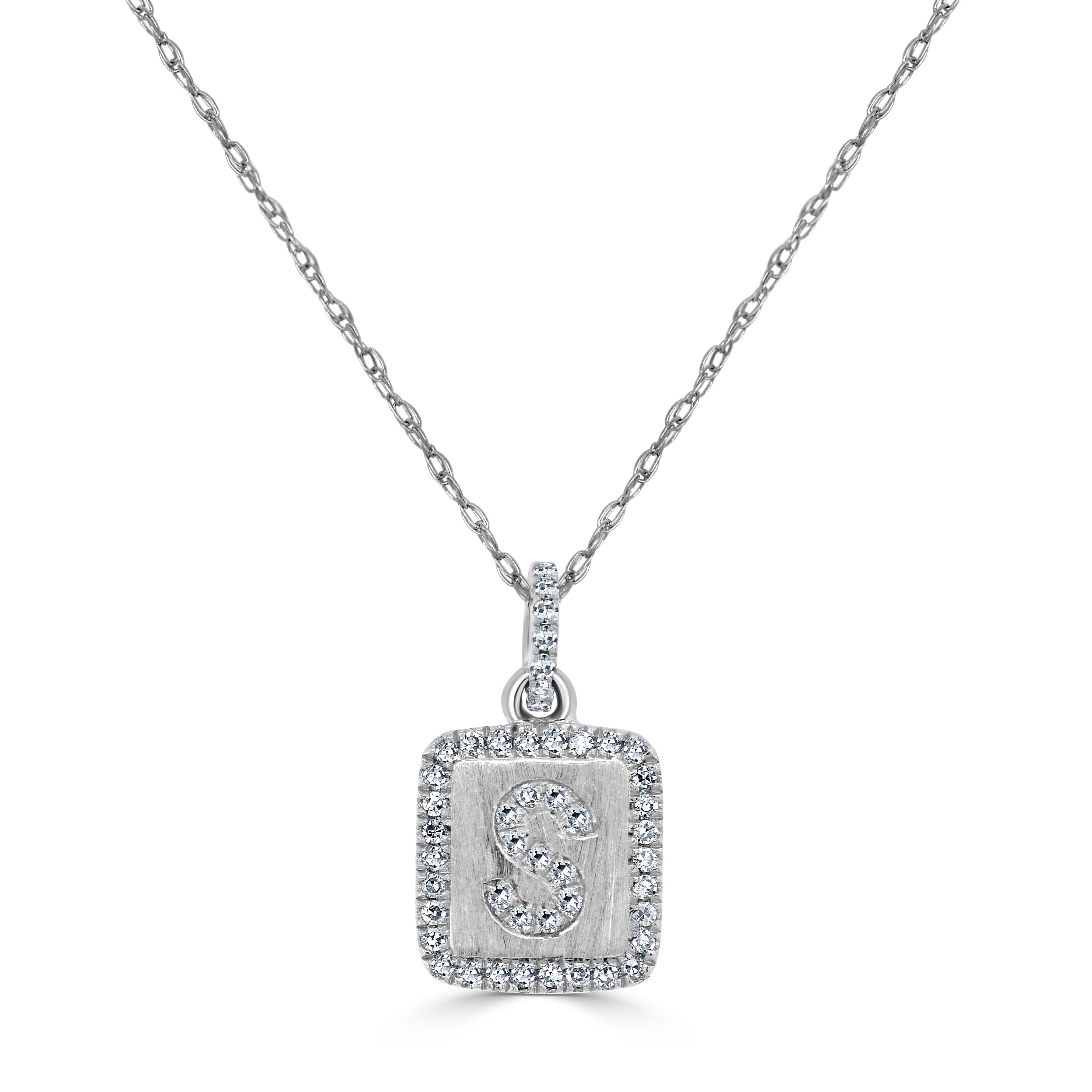 Diamond Small Initial Necklace