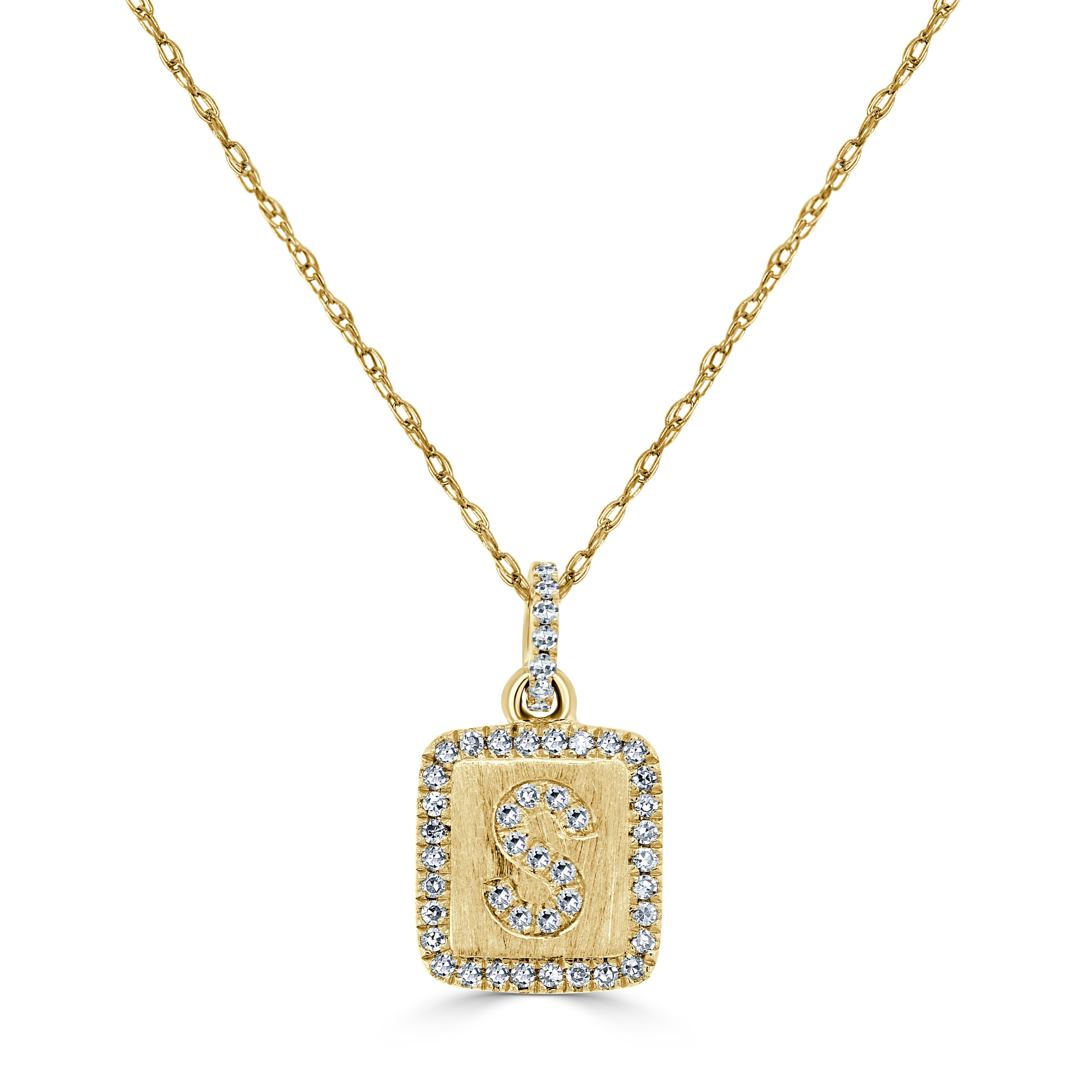 Diamond Small Initial Necklace