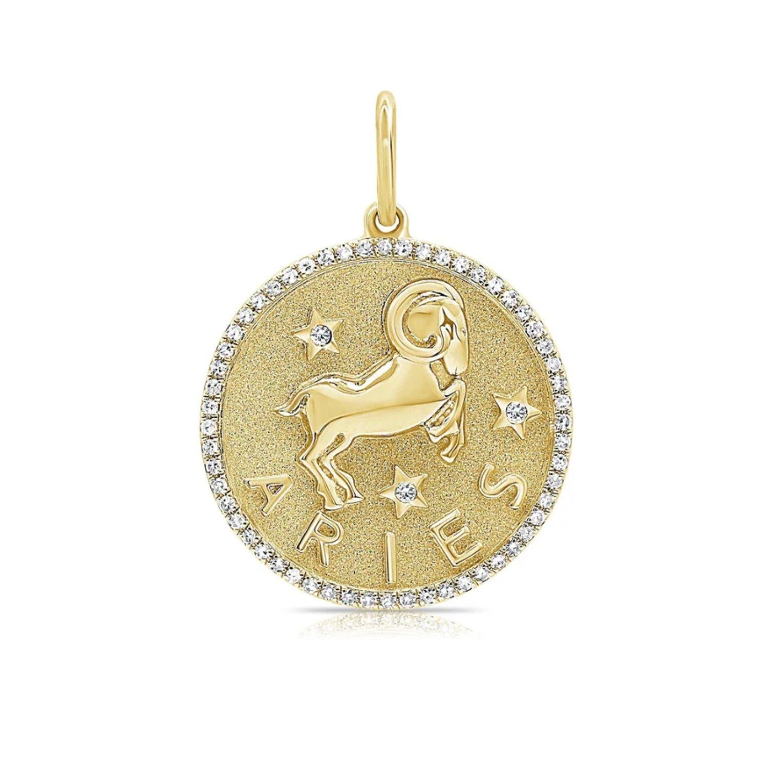 Diamond Aries Zodiac Charm Necklace