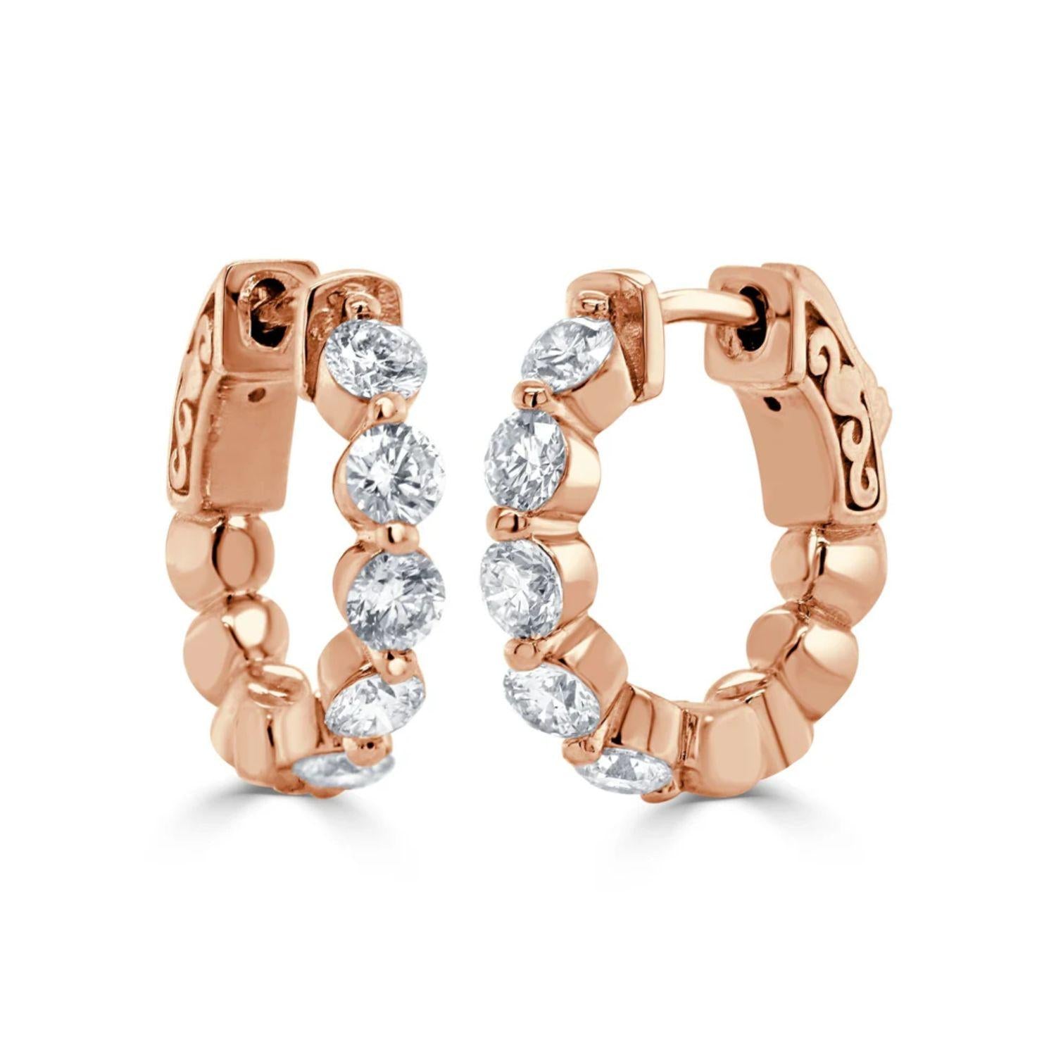 Diamond Huggie Hoop Earrings
