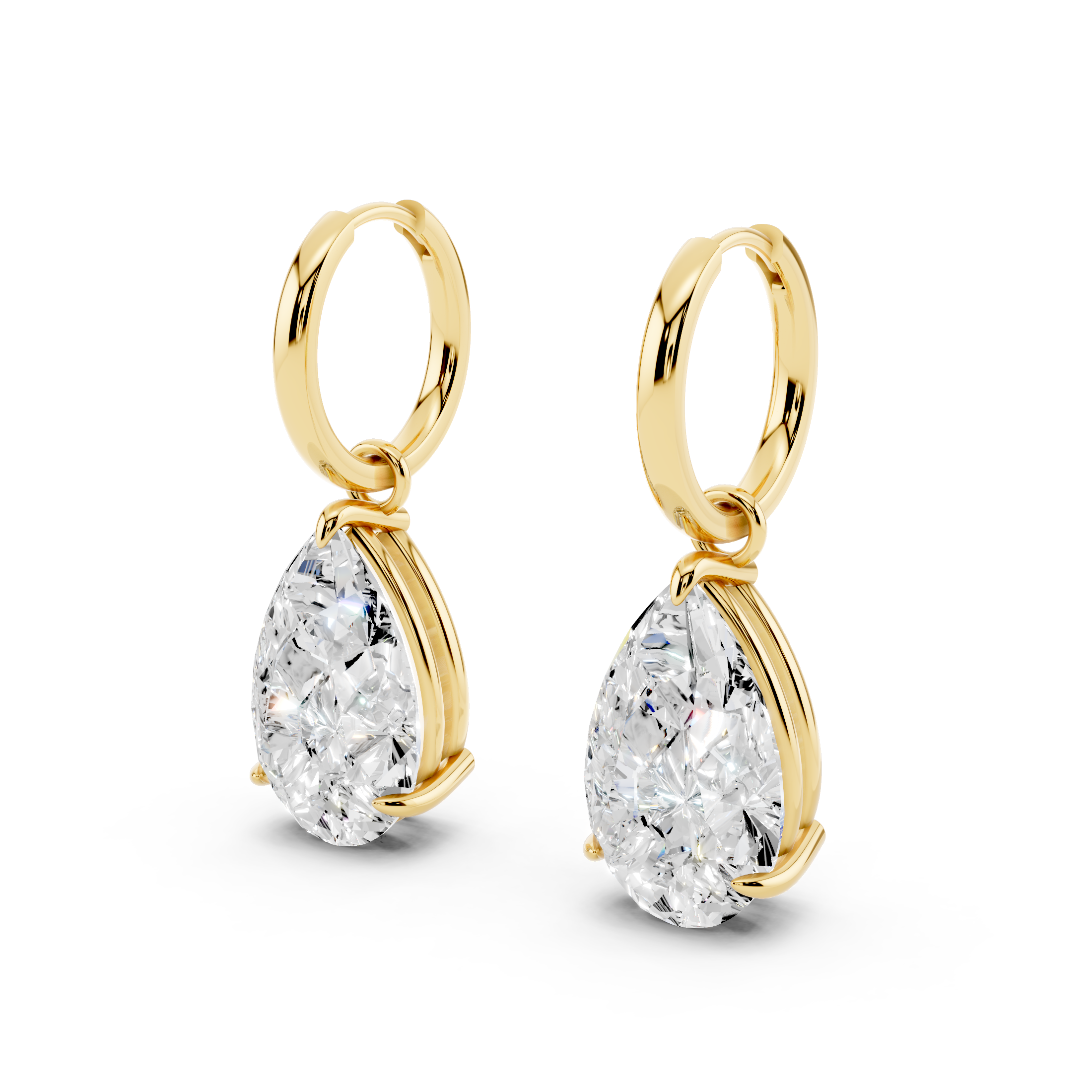 Golden Glam Tear Drop Earrings