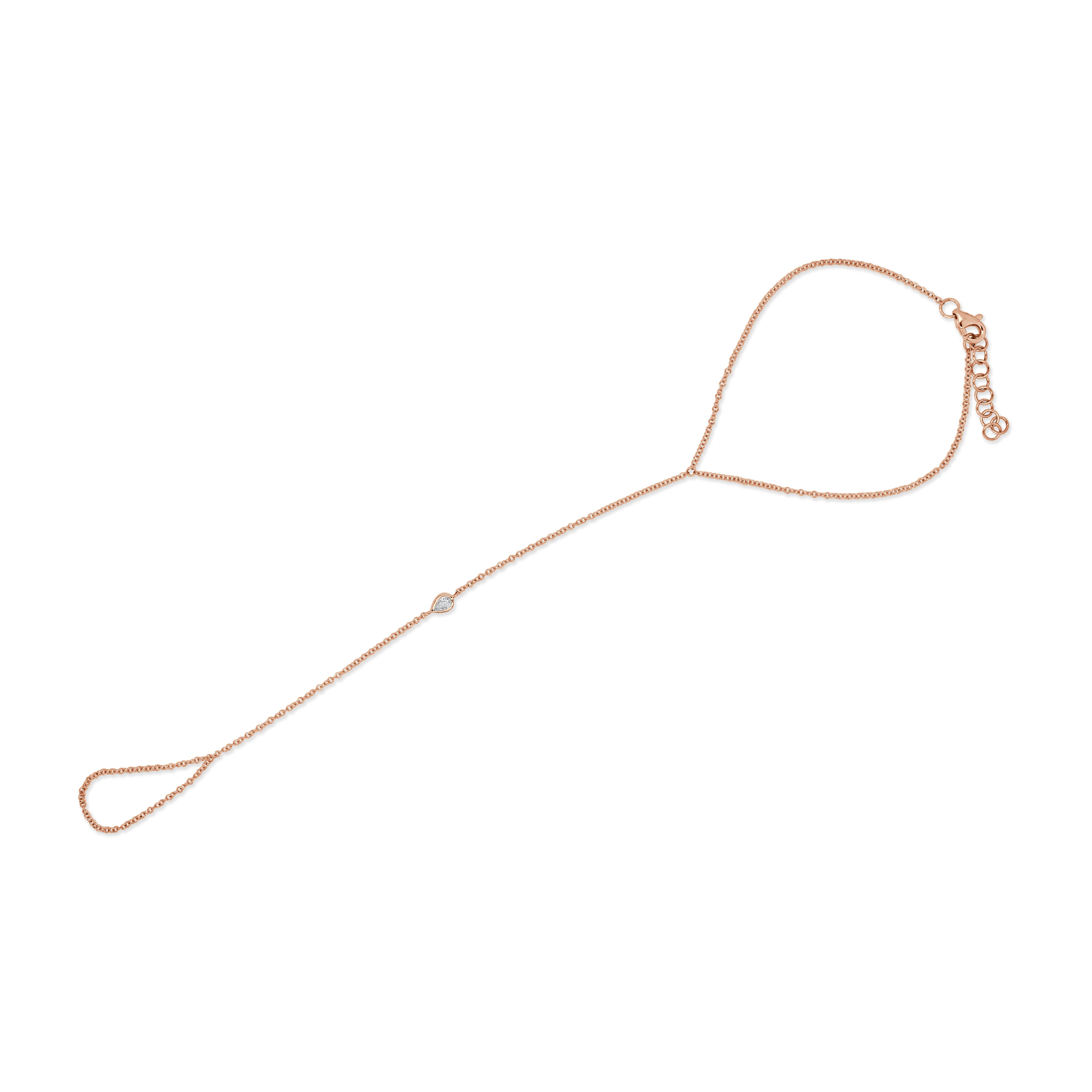 Pear Shape Diamond Hand Chain Bracelet
