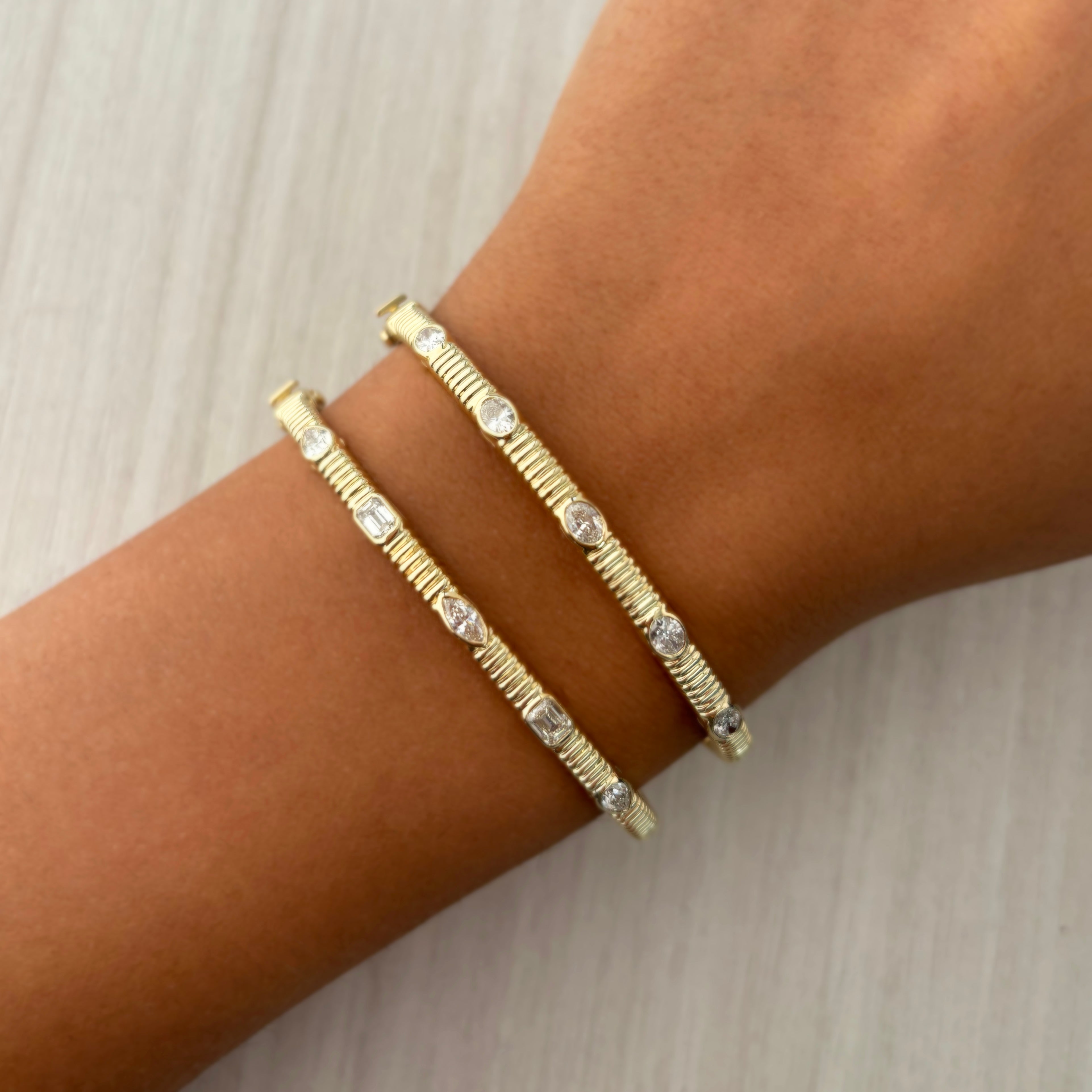 Oval Cut Diamond Bangle
