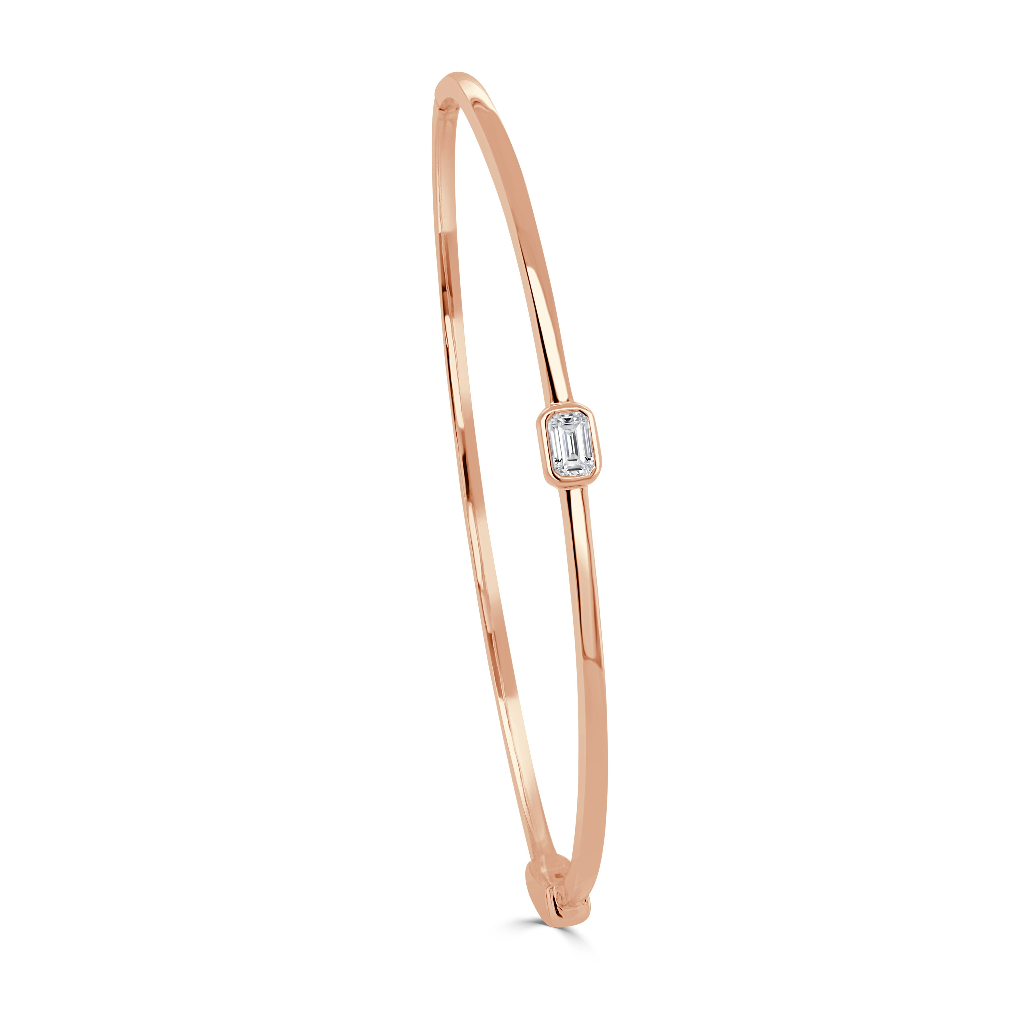 Emerald Cut Diamond Bangle