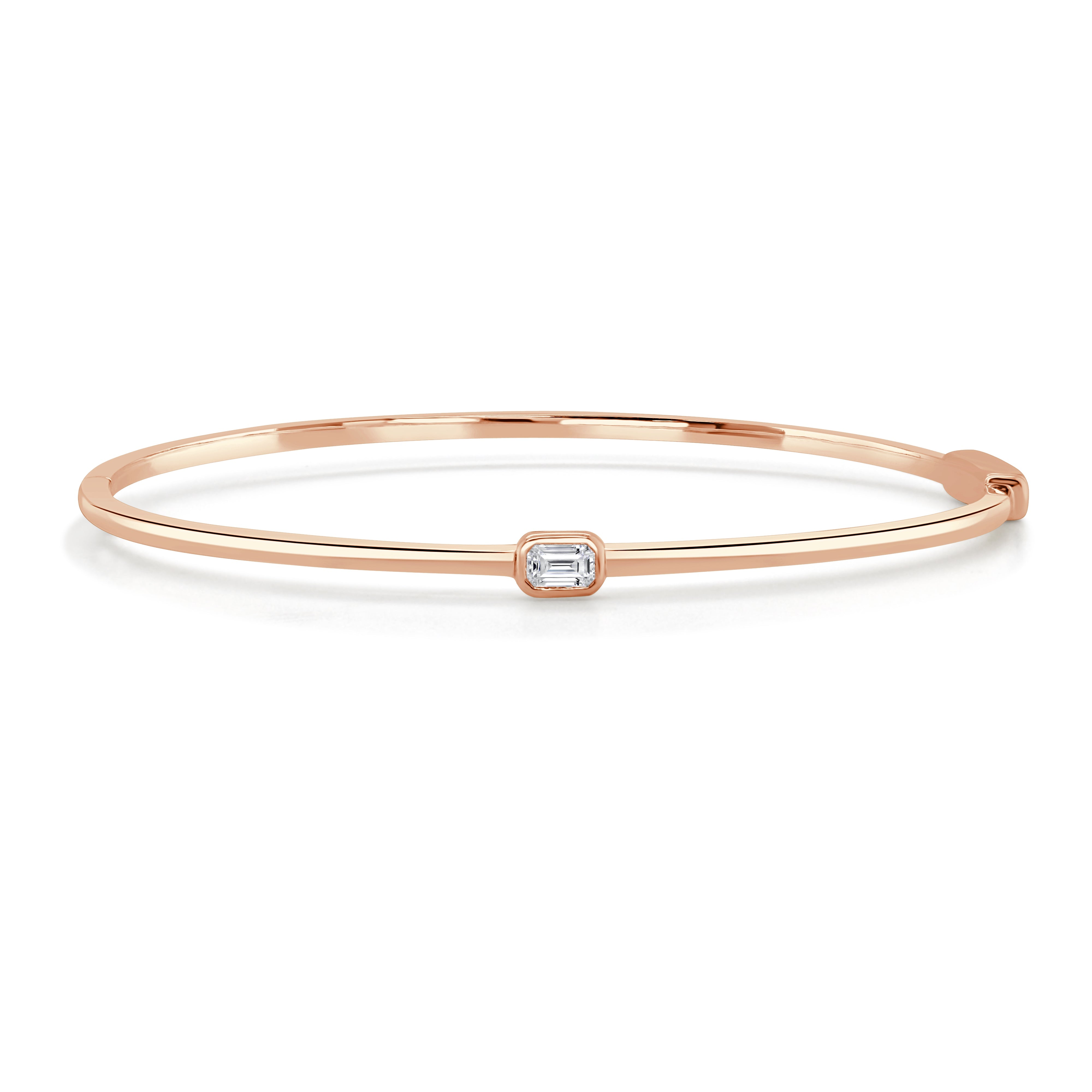 Emerald Cut Diamond Bangle