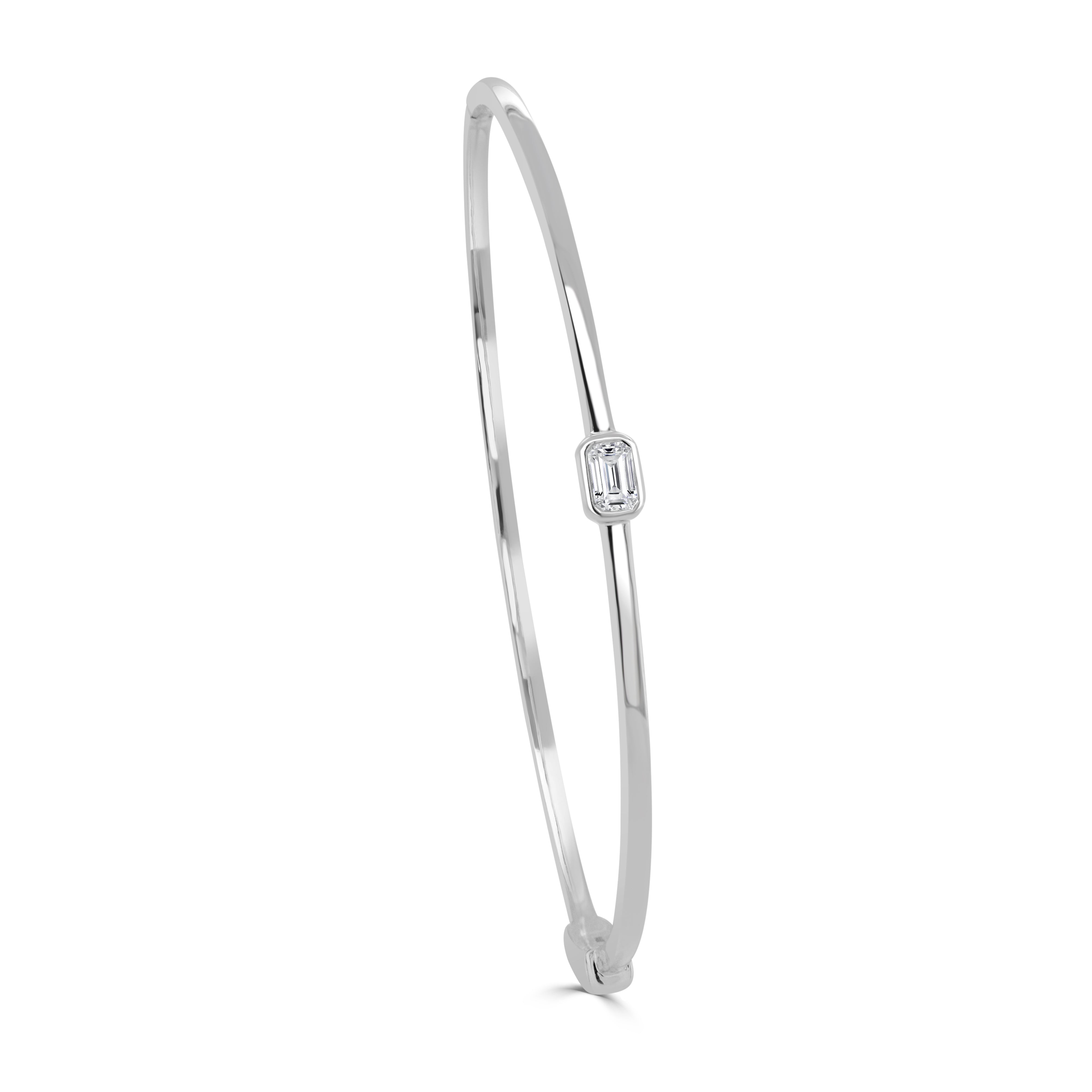 Emerald Cut Diamond Bangle