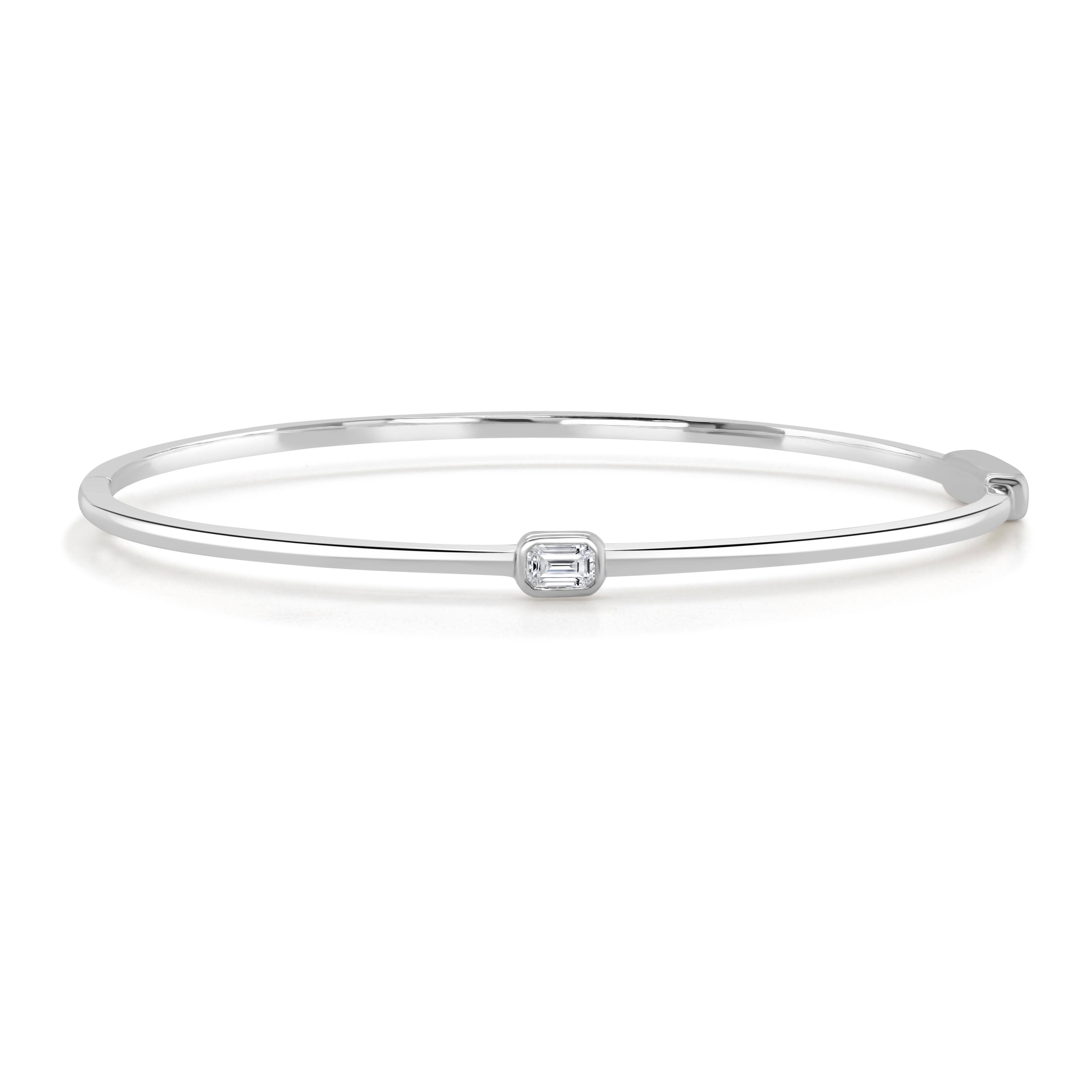 Emerald Cut Diamond Bangle
