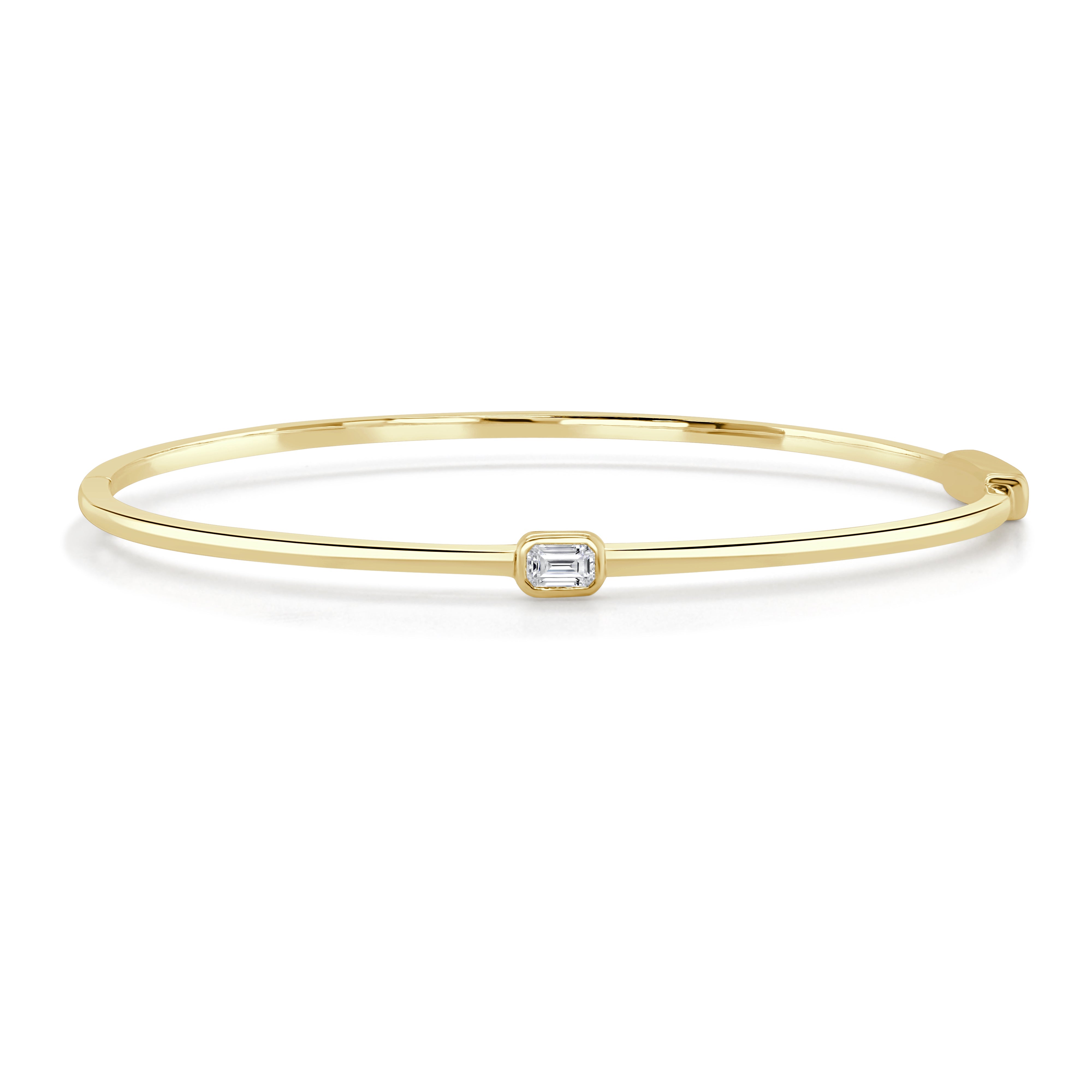Emerald Cut Diamond Bangle