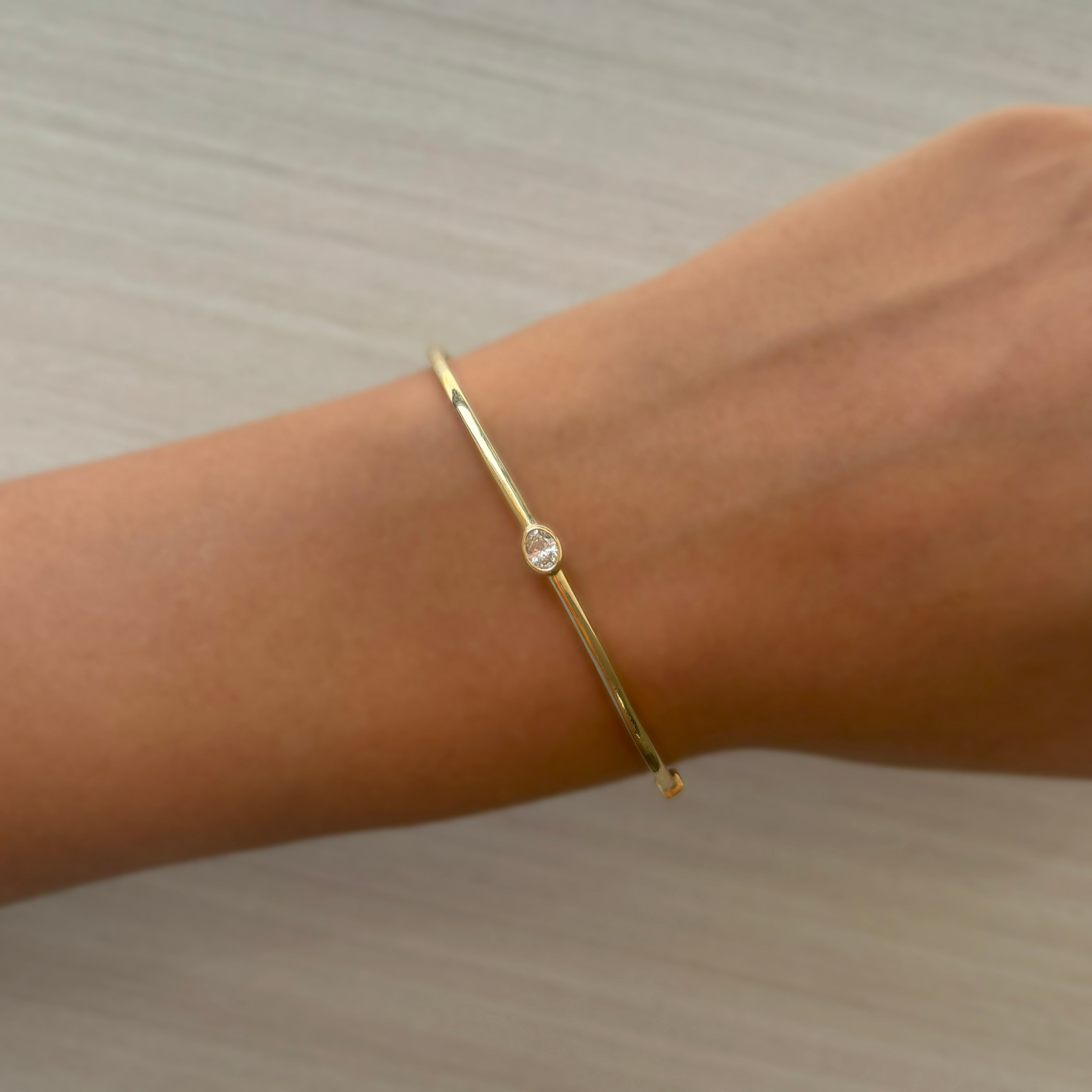 Oval Cut Diamond Bangle