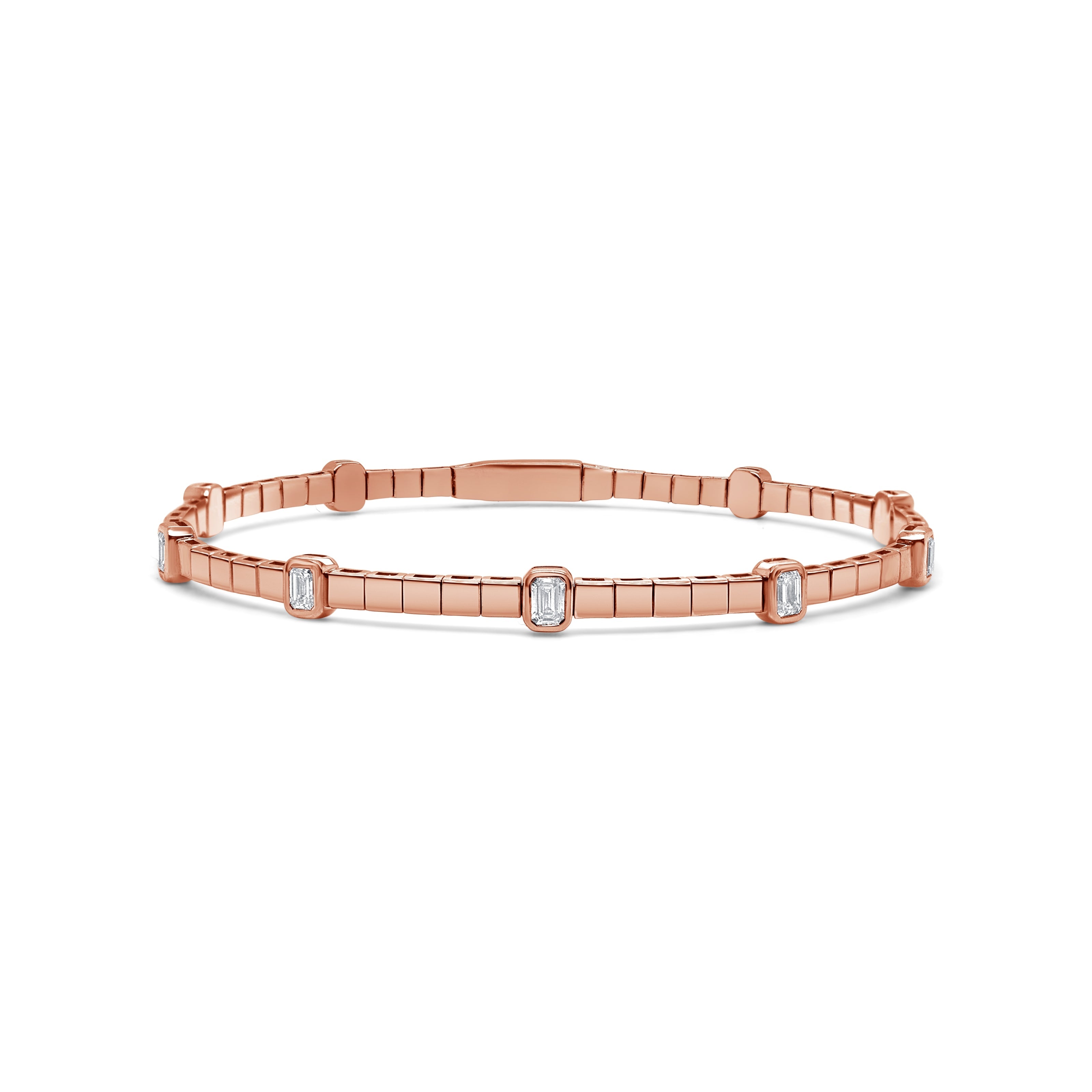 Emerald Cut Diamond Flexible Bangle
